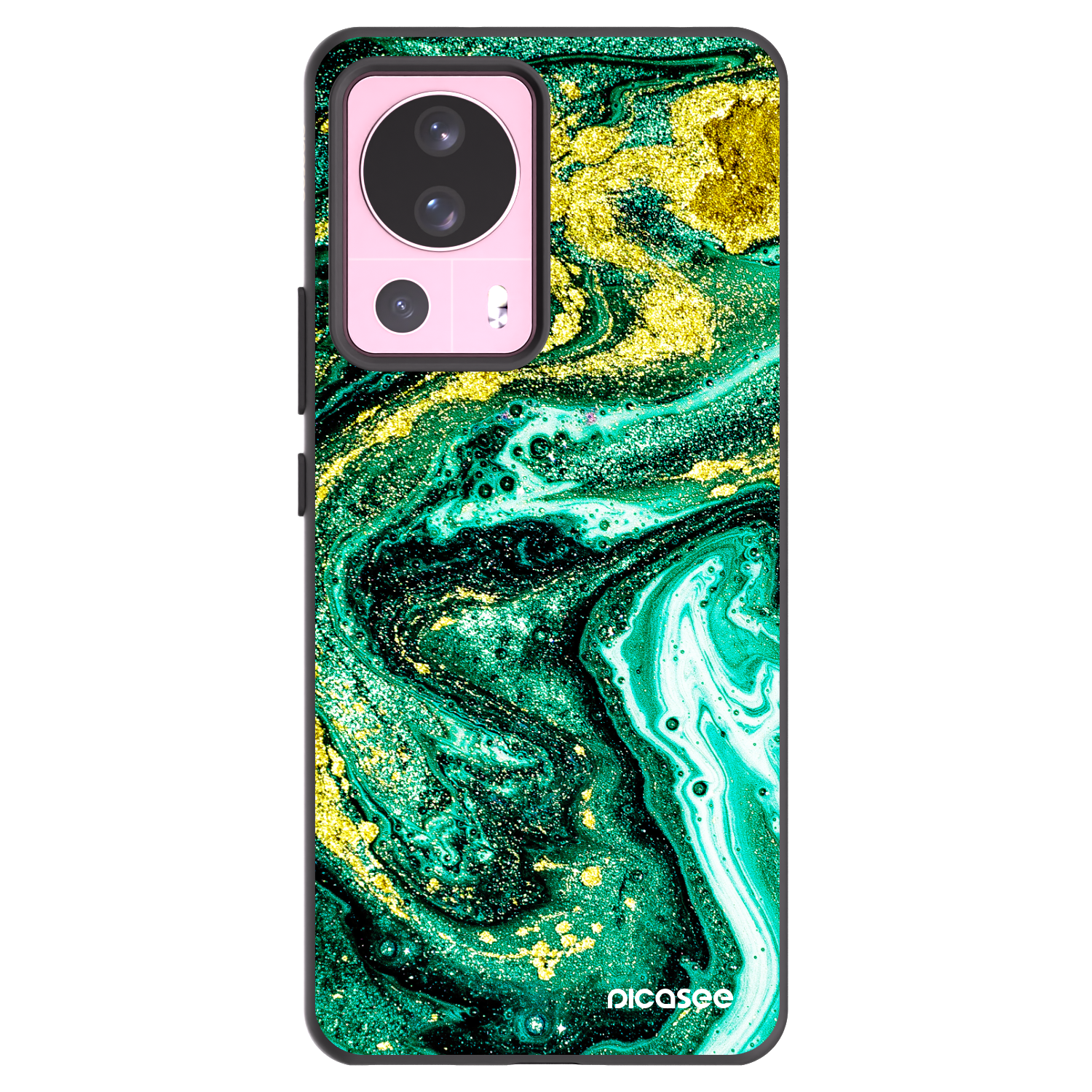 Picasee crna silikonska maskica za Xiaomi 13 Lite - Green Gold