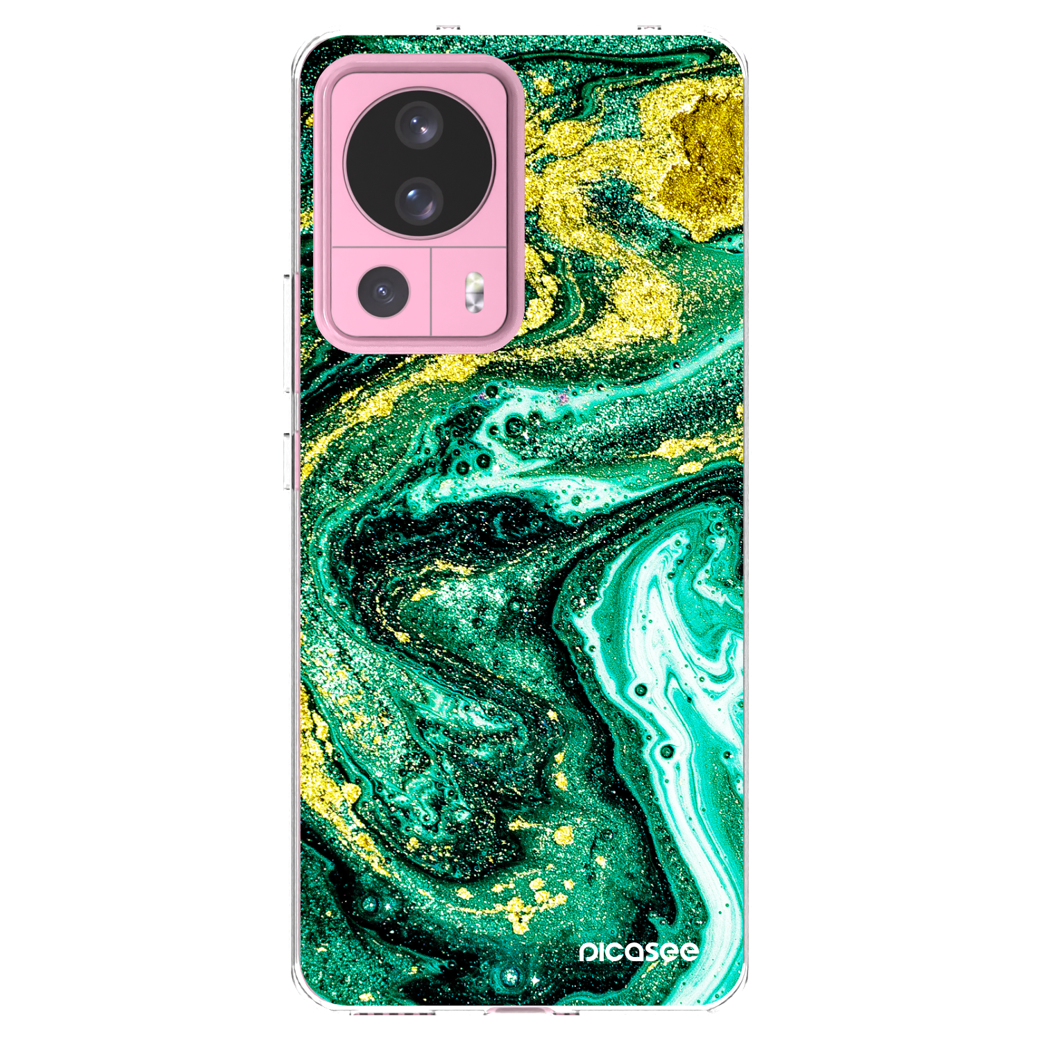 Picasee silikonska prozirna maskica za Xiaomi 13 Lite - Green Gold