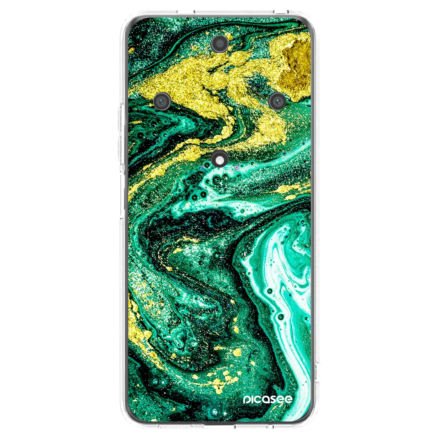 Picasee silikonska prozirna maskica za Honor Magic5 Lite 5G - Green Gold