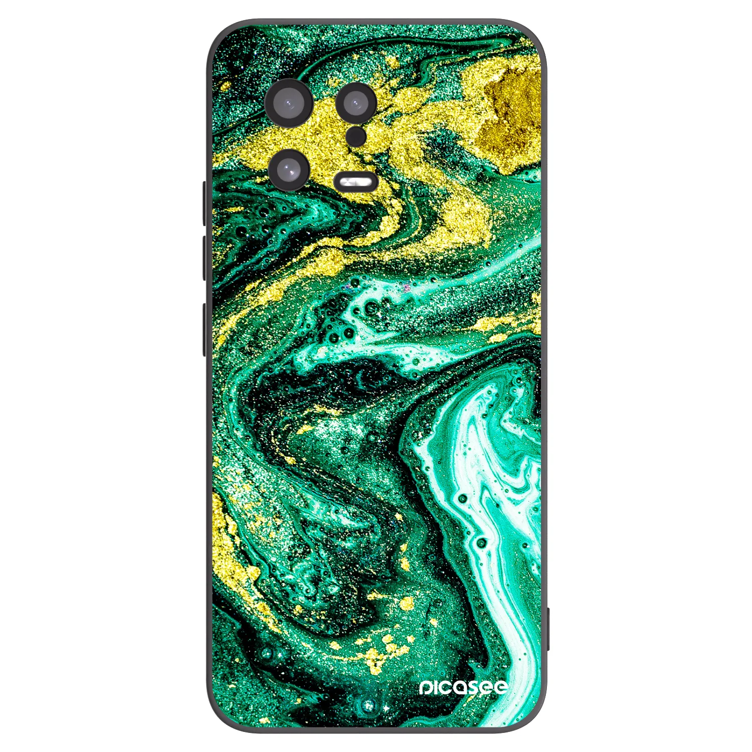 Picasee crna silikonska maskica za Xiaomi 13 - Green Gold