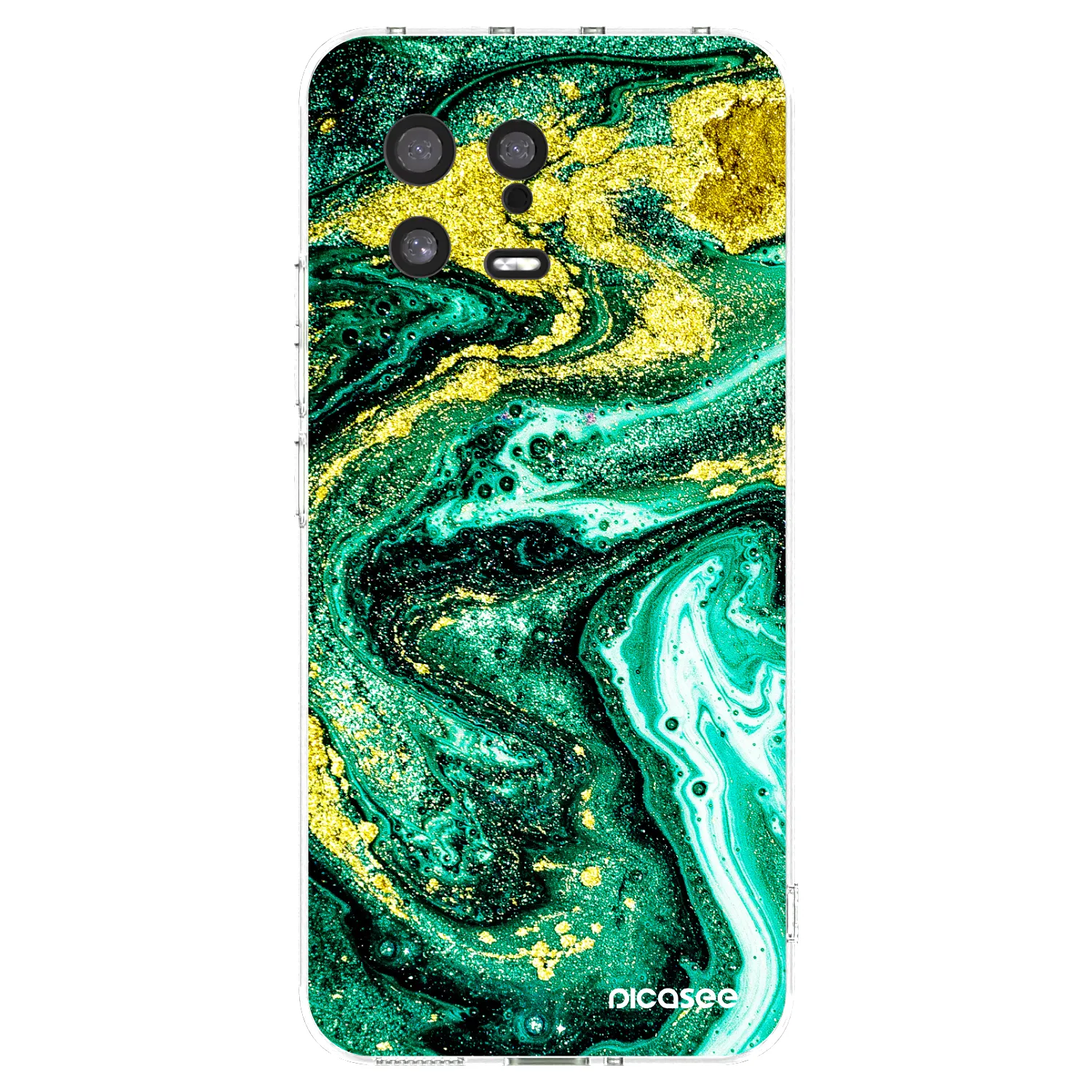 Picasee silikonska prozirna maskica za Xiaomi 13 - Green Gold
