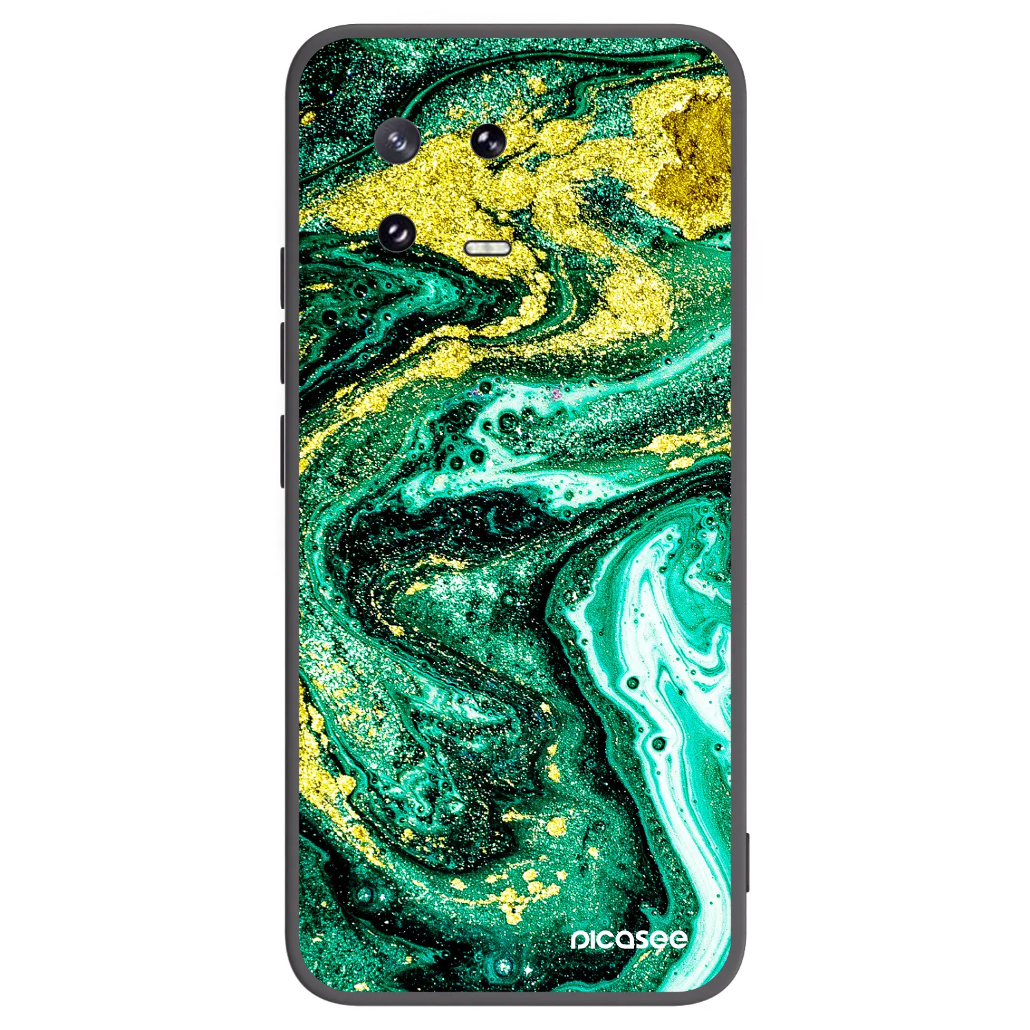 Picasee crna silikonska maskica za Xiaomi 13 Pro - Green Gold