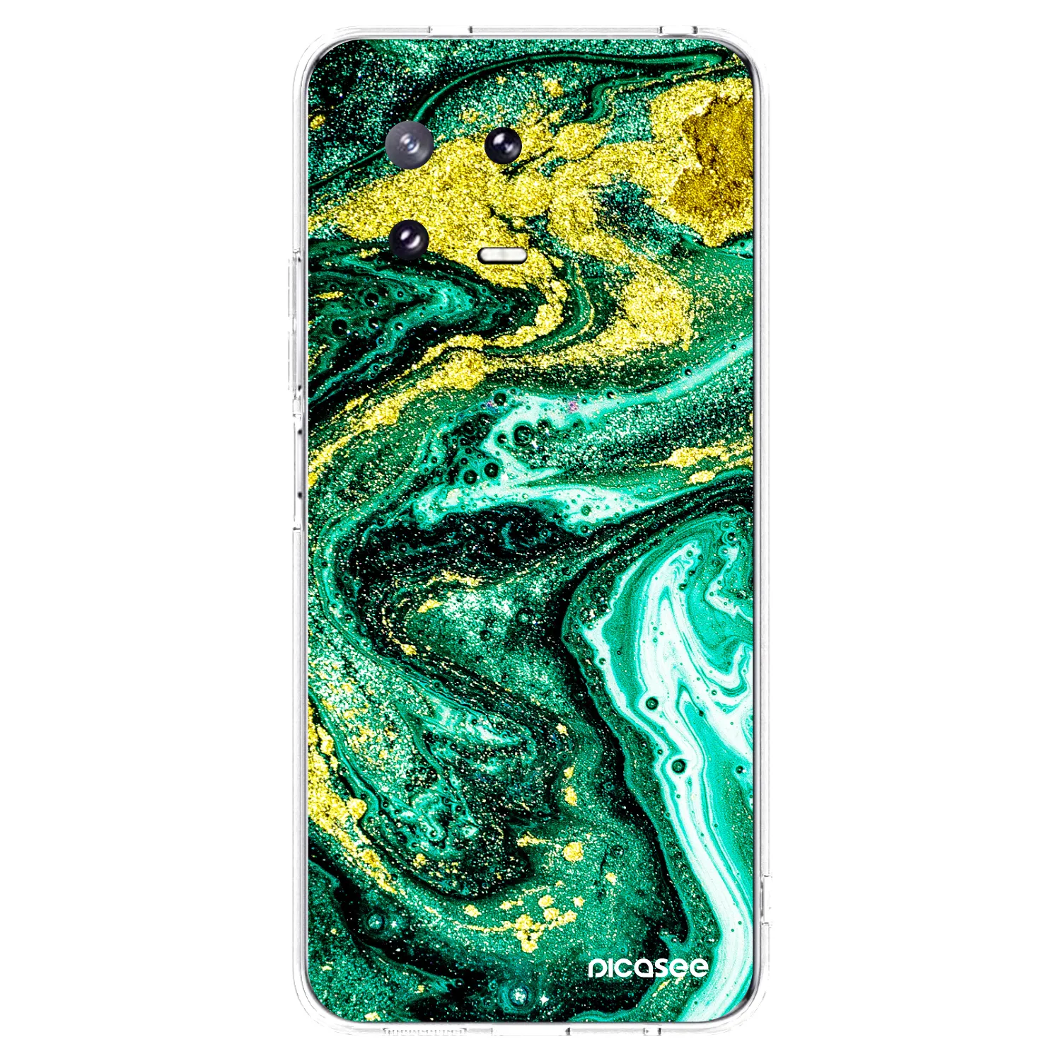 Picasee silikonska prozirna maskica za Xiaomi 13 Pro - Green Gold