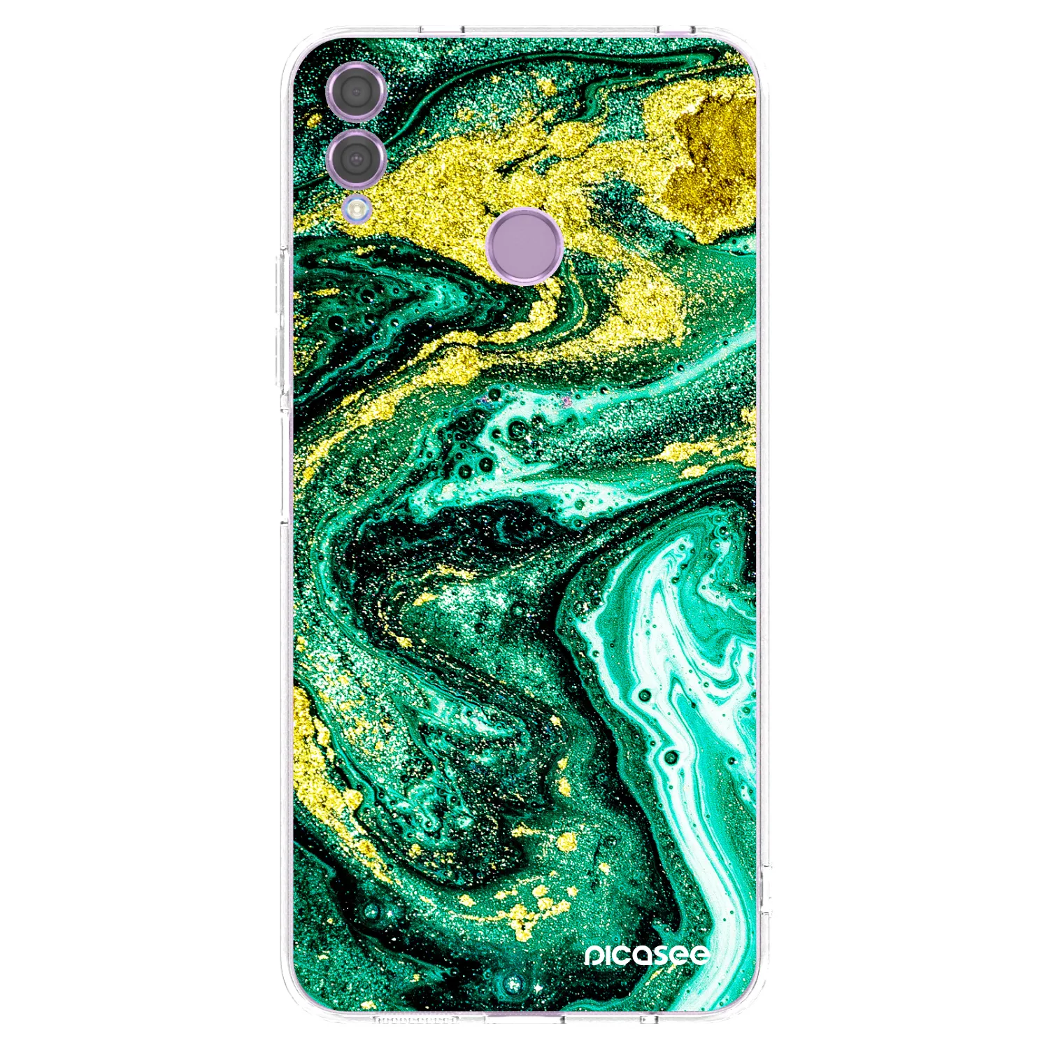 Picasee silikonska prozirna maskica za Honor 8X - Green Gold