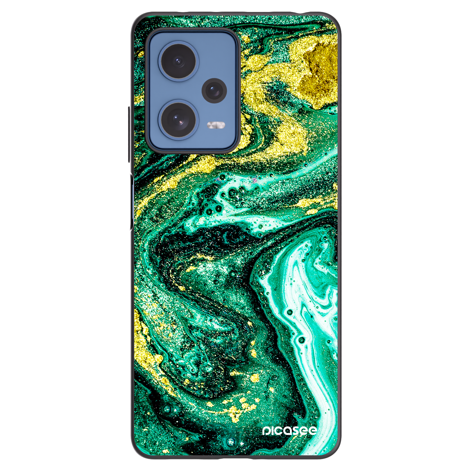 Picasee crna silikonska maskica za Xiaomi Redmi Note 12 Pro 5G - Green Gold