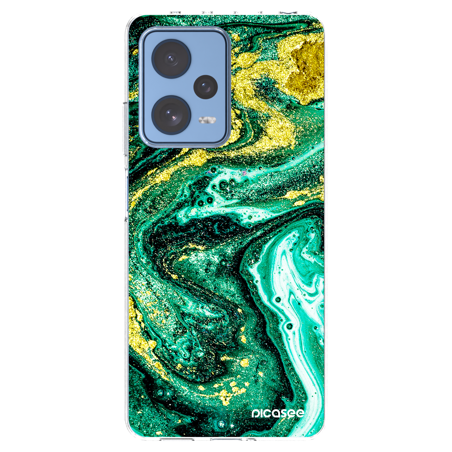 Picasee silikonska prozirna maskica za Xiaomi Redmi Note 12 Pro 5G - Green Gold