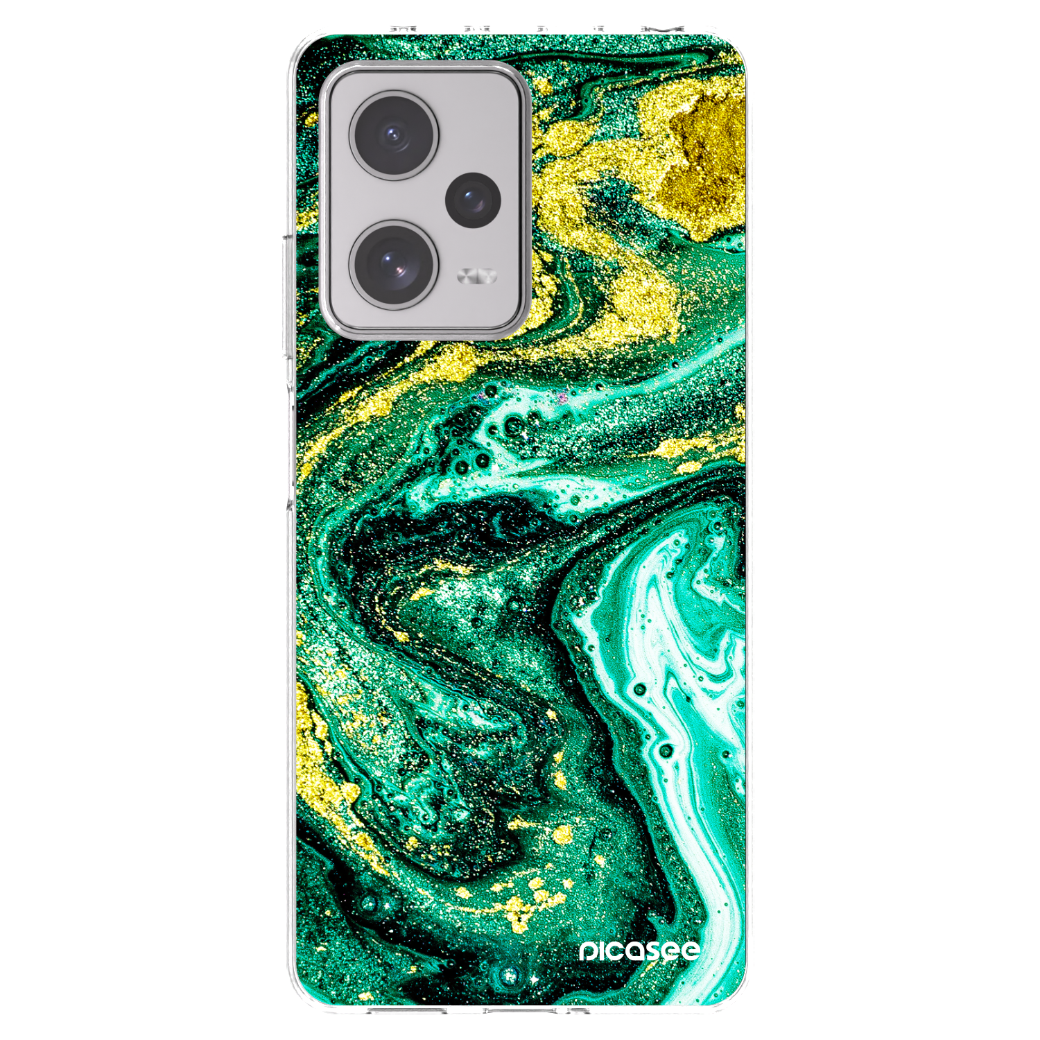 Picasee silikonska prozirna maskica za Xiaomi Redmi Note 12 Pro+ 5G - Green Gold