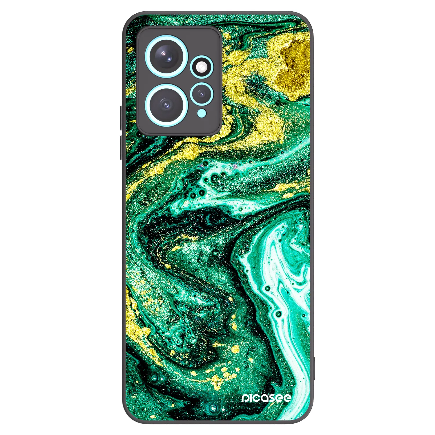 Picasee crna silikonska maskica za Xiaomi Redmi Note 12 4G - Green Gold