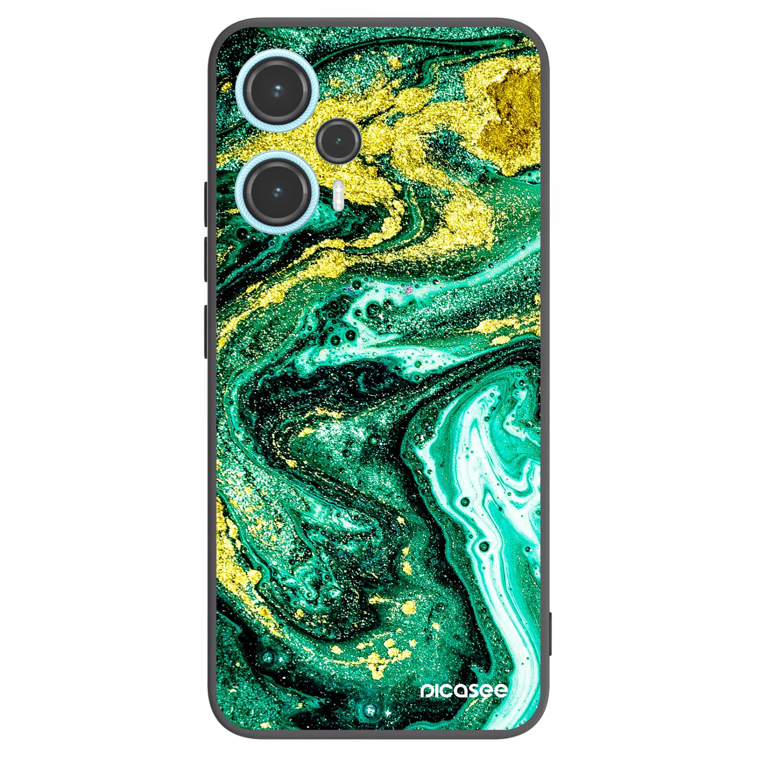 Picasee crna silikonska maskica za Xiaomi Poco F5 - Green Gold