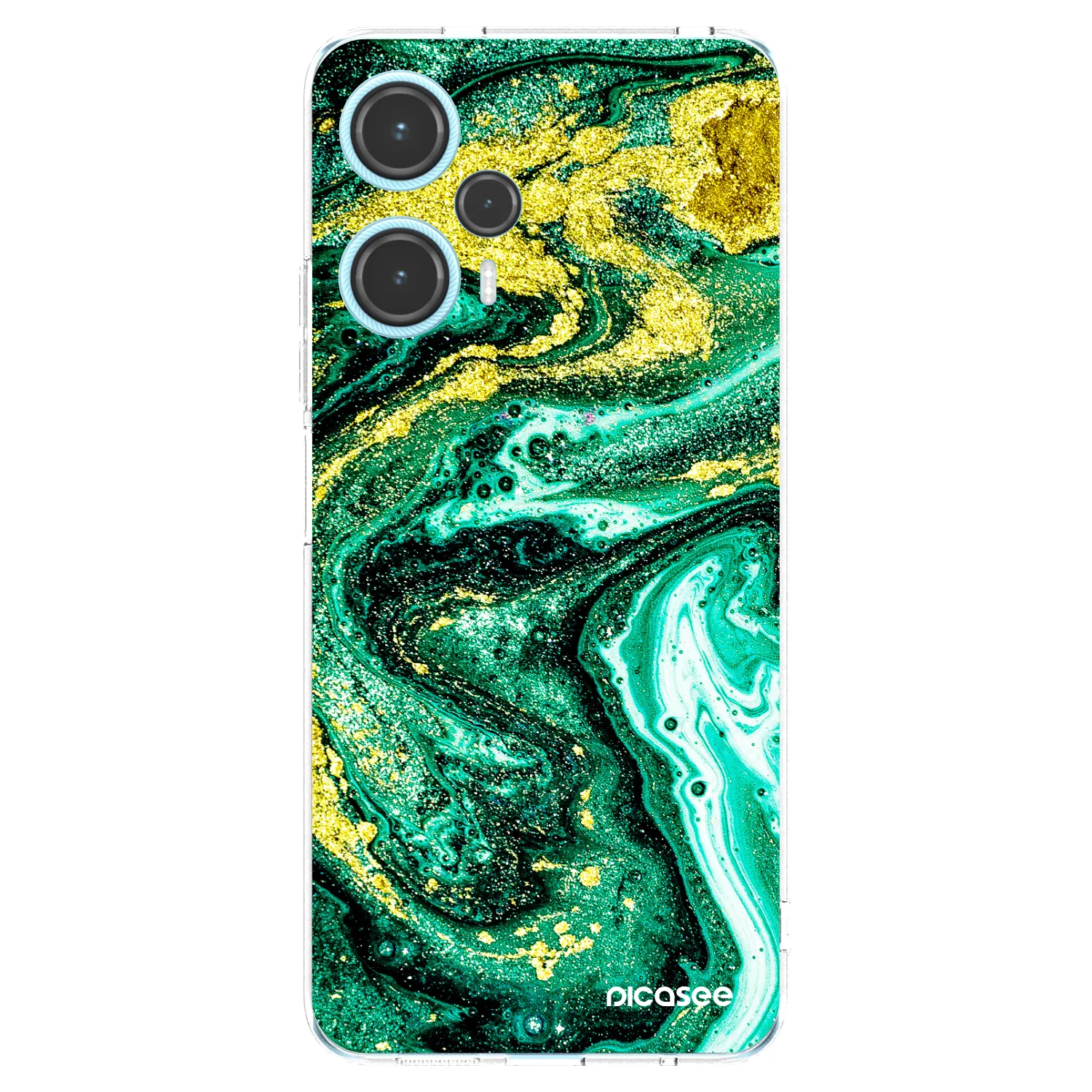 Picasee silikonska prozirna maskica za Xiaomi Poco F5 - Green Gold