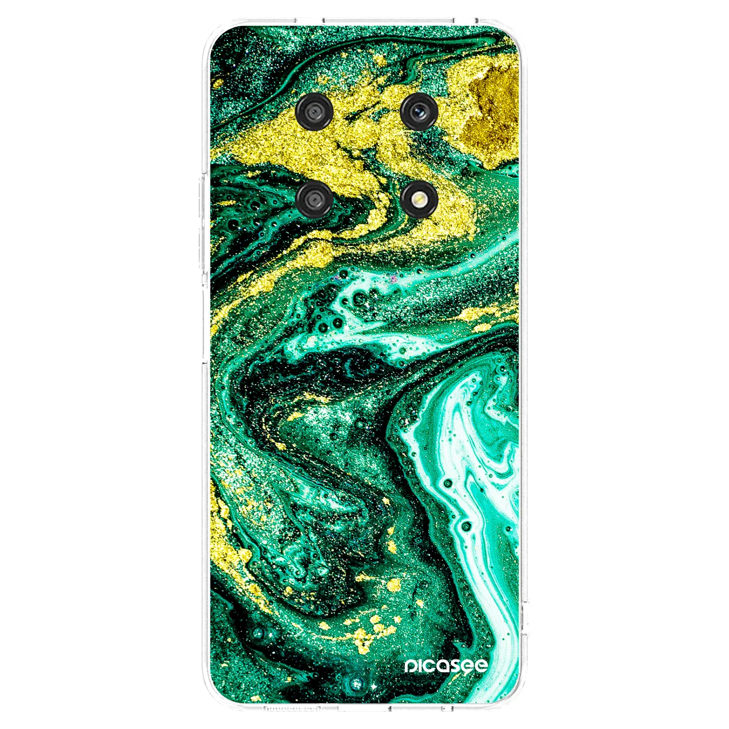 Picasee silikonska prozirna maskica za Honor Magic4 Lite 5G - Green Gold