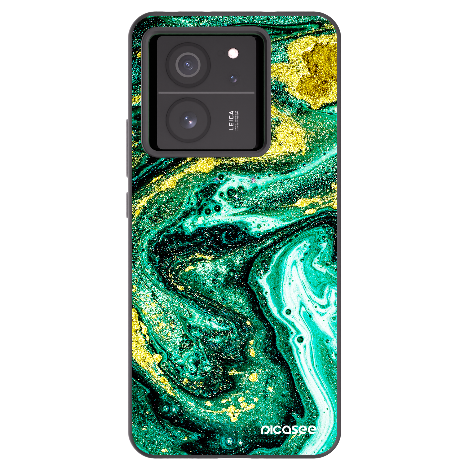 Picasee crna silikonska maskica za Xiaomi 13T Pro - Green Gold