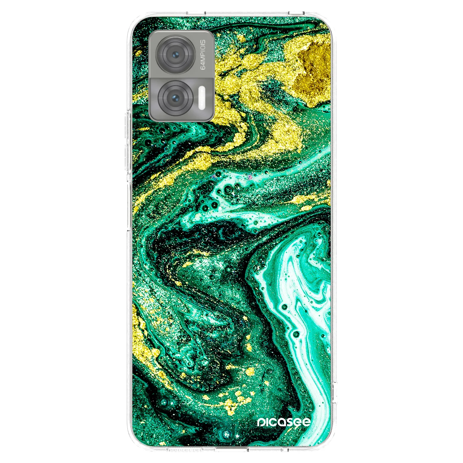 Picasee silikonska prozirna maskica za Motorola Edge 30 Neo - Green Gold