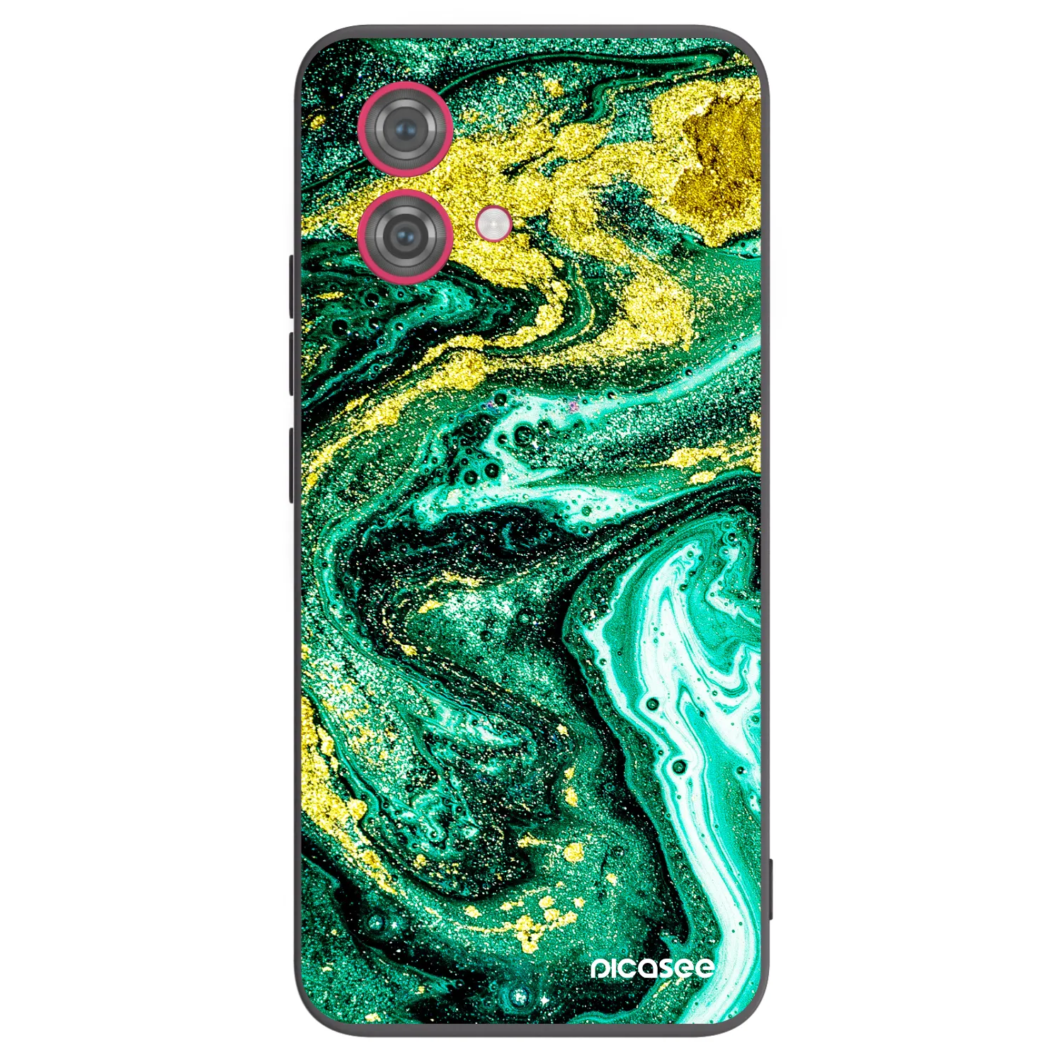 Picasee crna silikonska maskica za Motorola Moto G84 5G - Green Gold