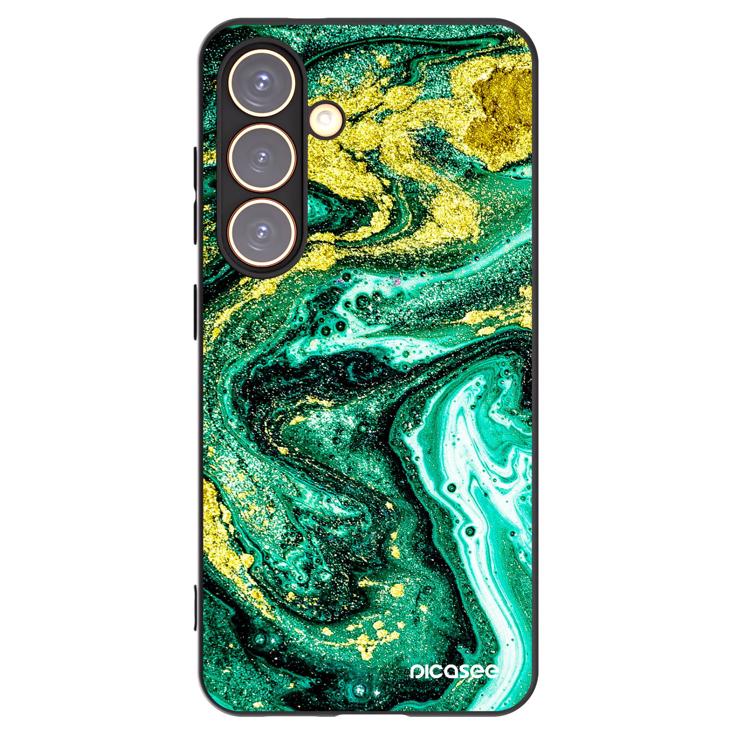 Picasee crna silikonska maskica za Samsung Galaxy S24 S921B 5G - Green Gold