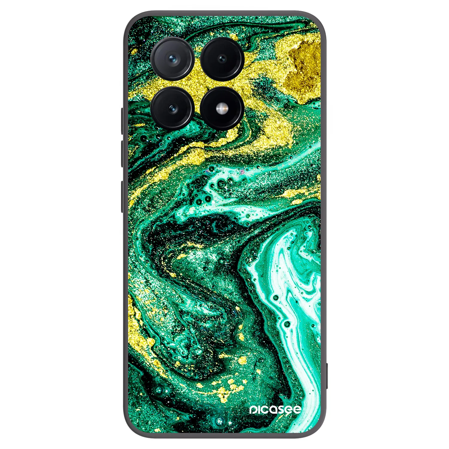 Picasee crna silikonska maskica za Xiaomi Poco X6 Pro - Green Gold
