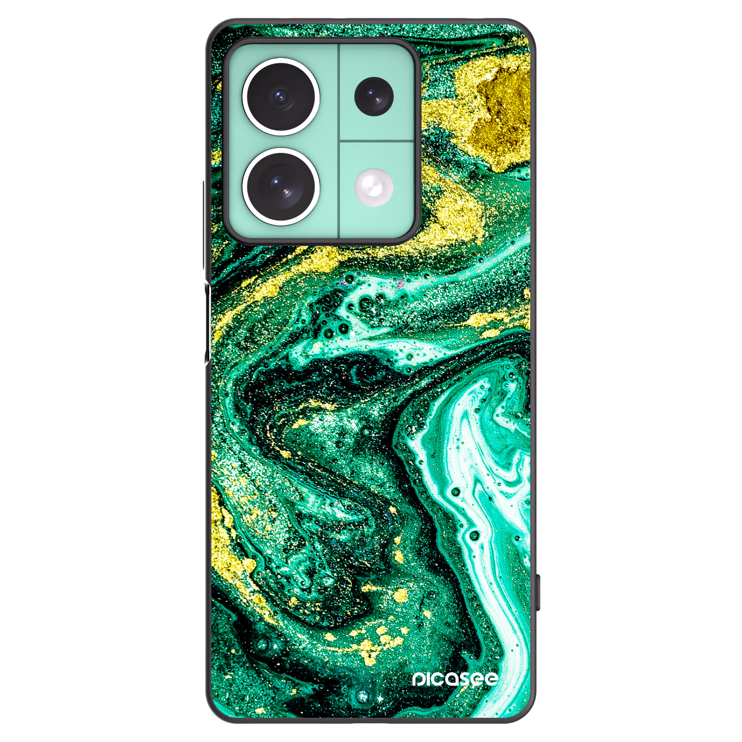 Picasee crna silikonska maskica za Xiaomi Redmi Note 13 5G - Green Gold