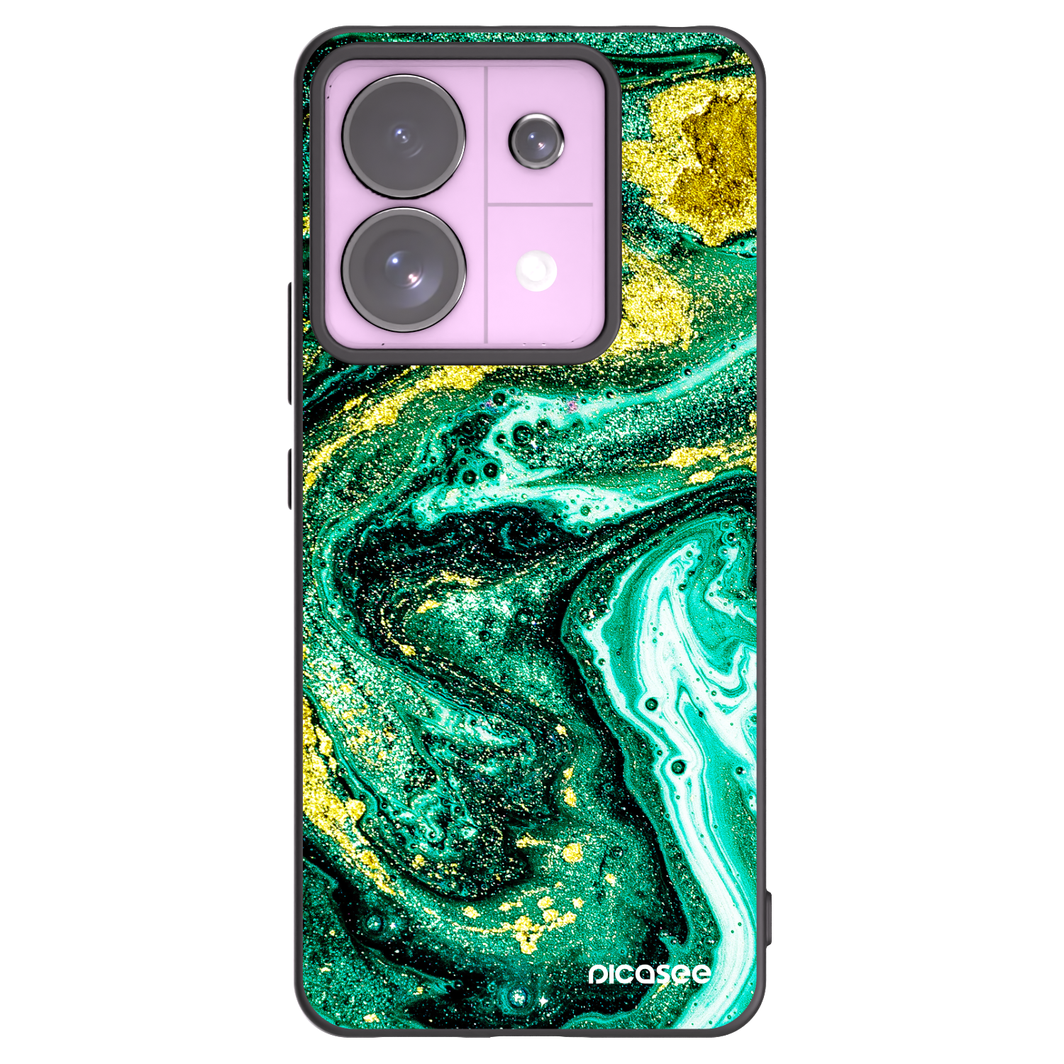 Picasee crna silikonska maskica za Xiaomi Redmi Note 13 Pro 5G - Green Gold