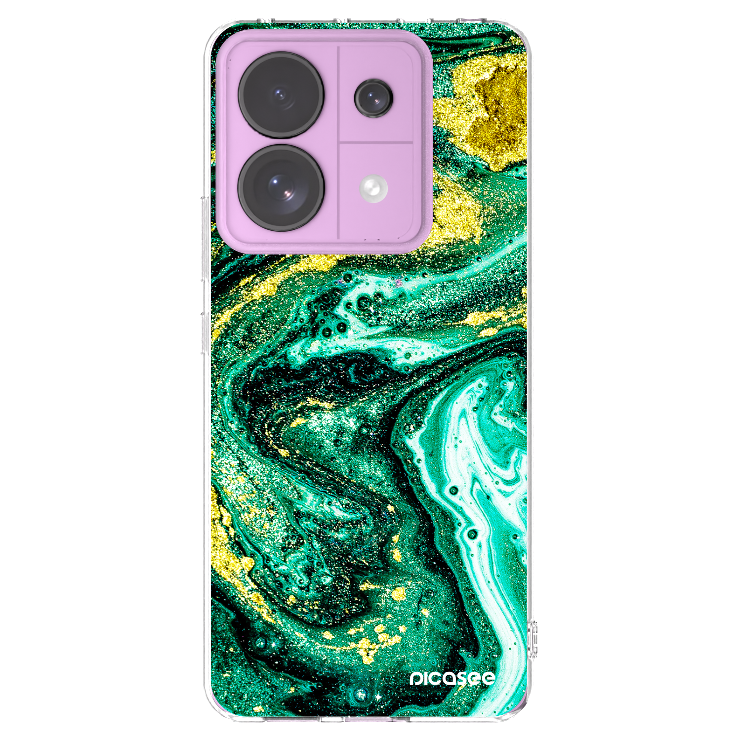 Picasee silikonska prozirna maskica za Xiaomi Redmi Note 13 Pro 5G - Green Gold