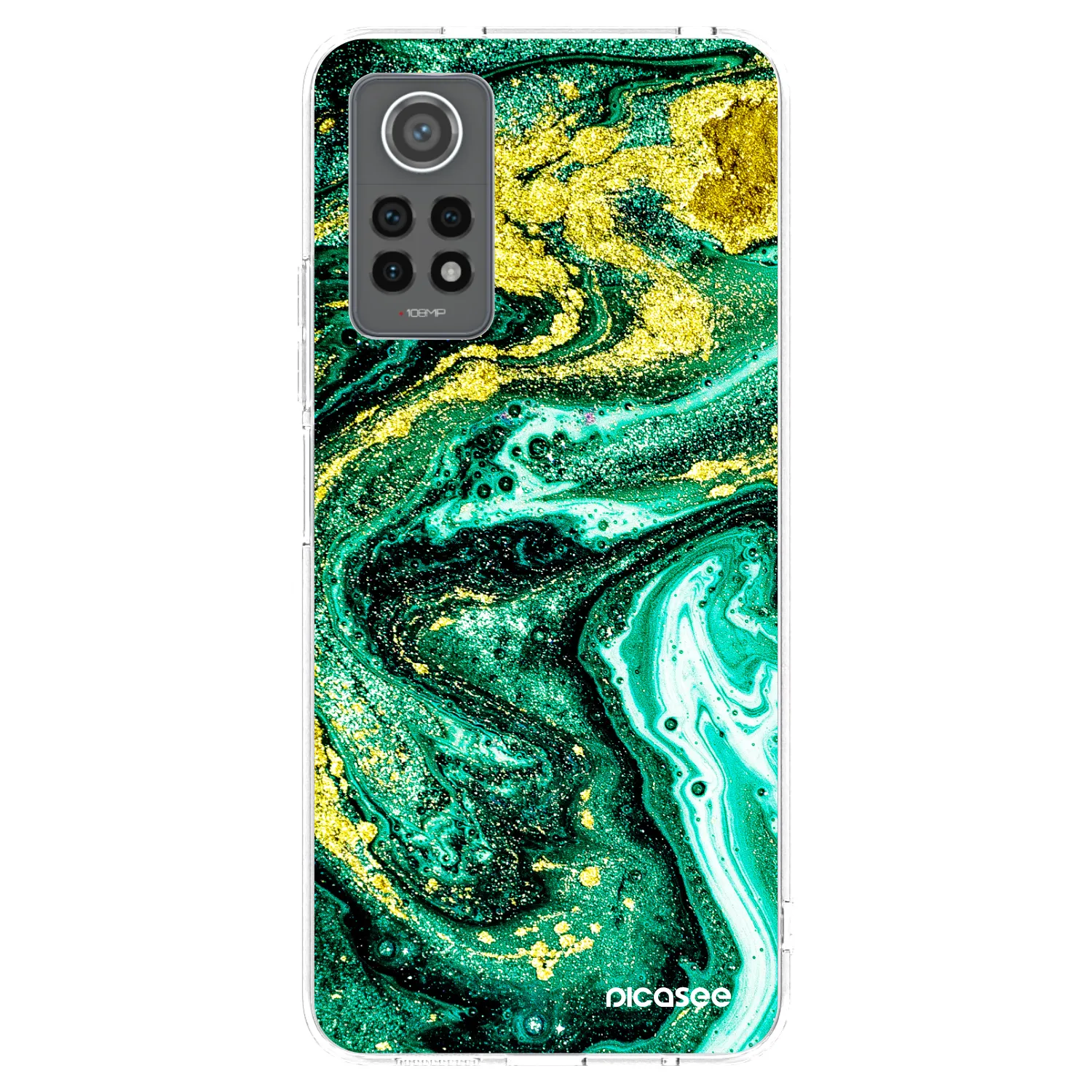 Picasee silikonska prozirna maskica za Xiaomi Redmi Note 12 Pro 4G - Green Gold