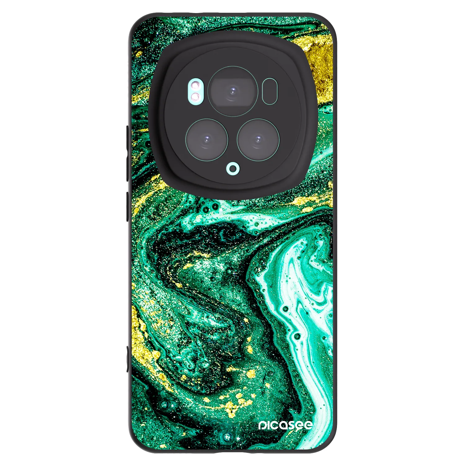 Picasee crna silikonska maskica za Honor Magic6 Pro - Green Gold