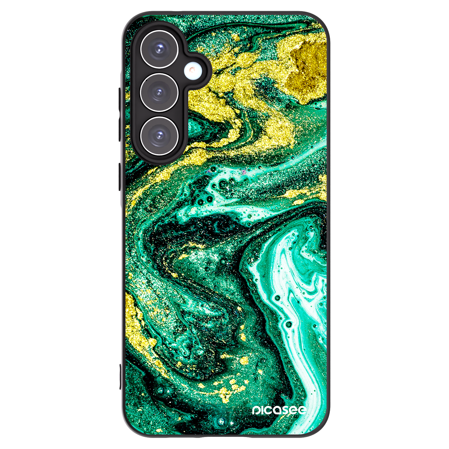 Picasee crna silikonska maskica za Samsung Galaxy A55 5G A556B - Green Gold