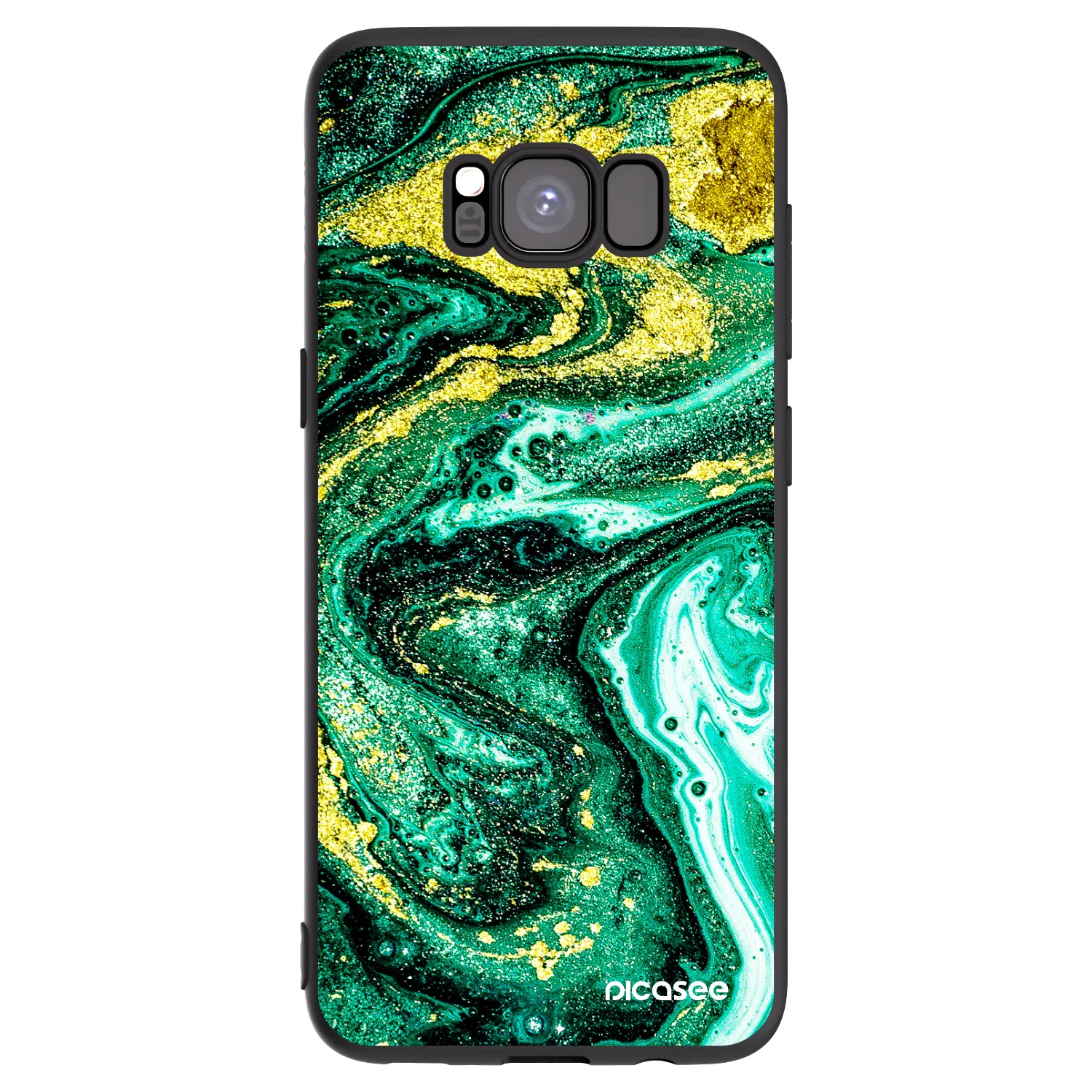 Picasee crna silikonska maskica za Samsung Galaxy S8 G950F - Green Gold