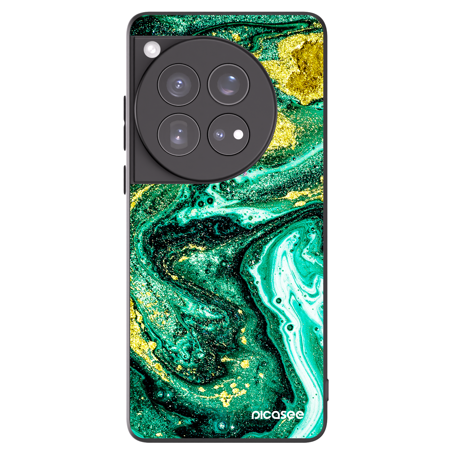 Picasee crna silikonska maskica za OnePlus 12 5G - Green Gold