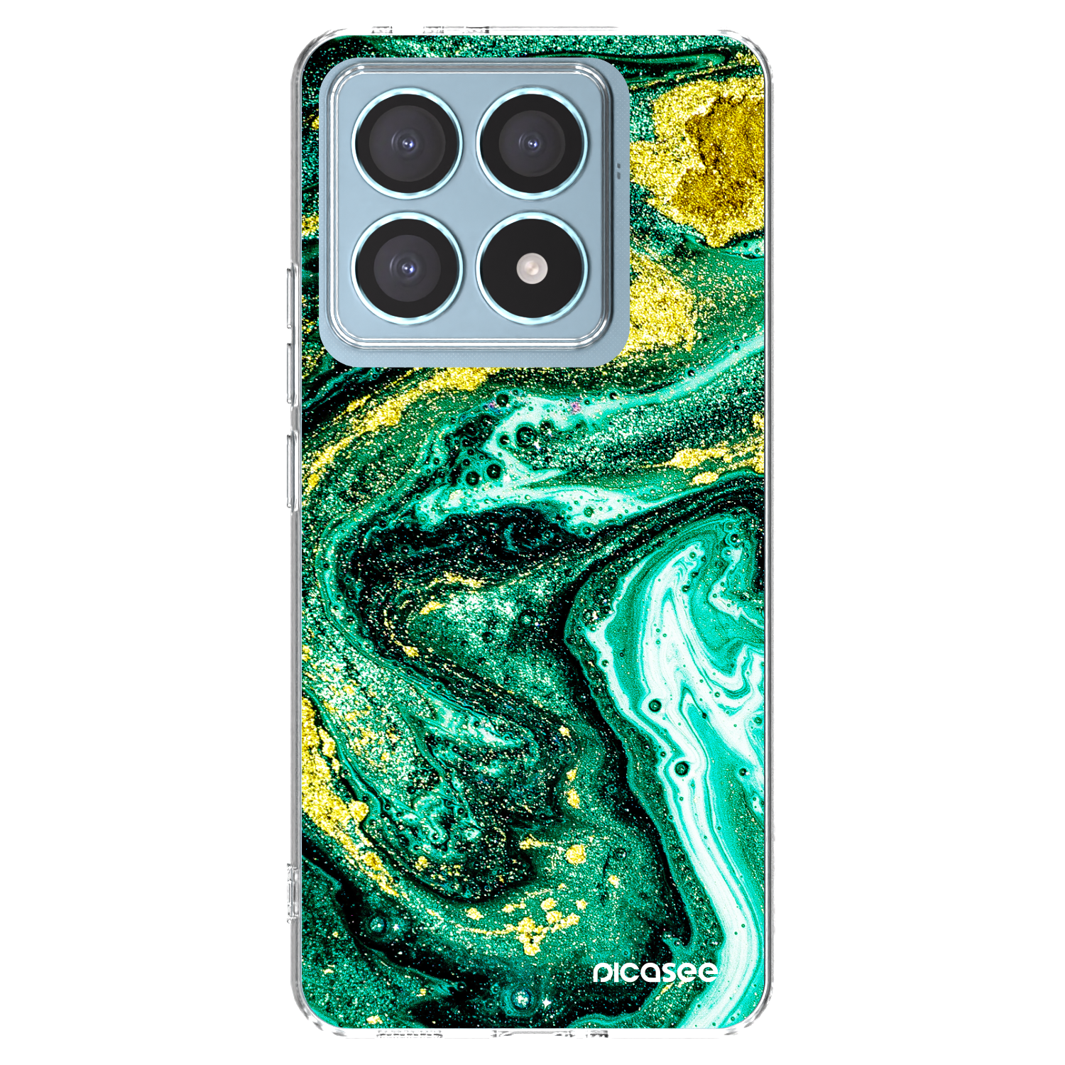 Picasee silikonska prozirna maskica za Xiaomi 14T Pro - Green Gold