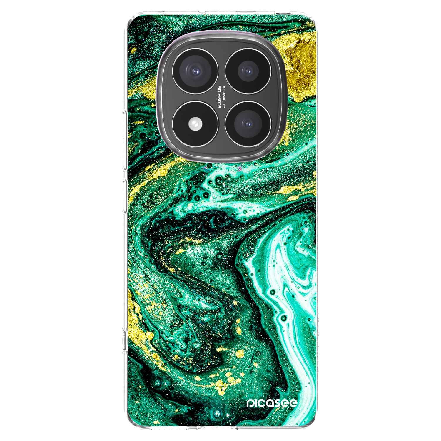 Picasee silikonska prozirna maskica za Xiaomi Redmi Note 14 Pro+ 5G - Green Gold