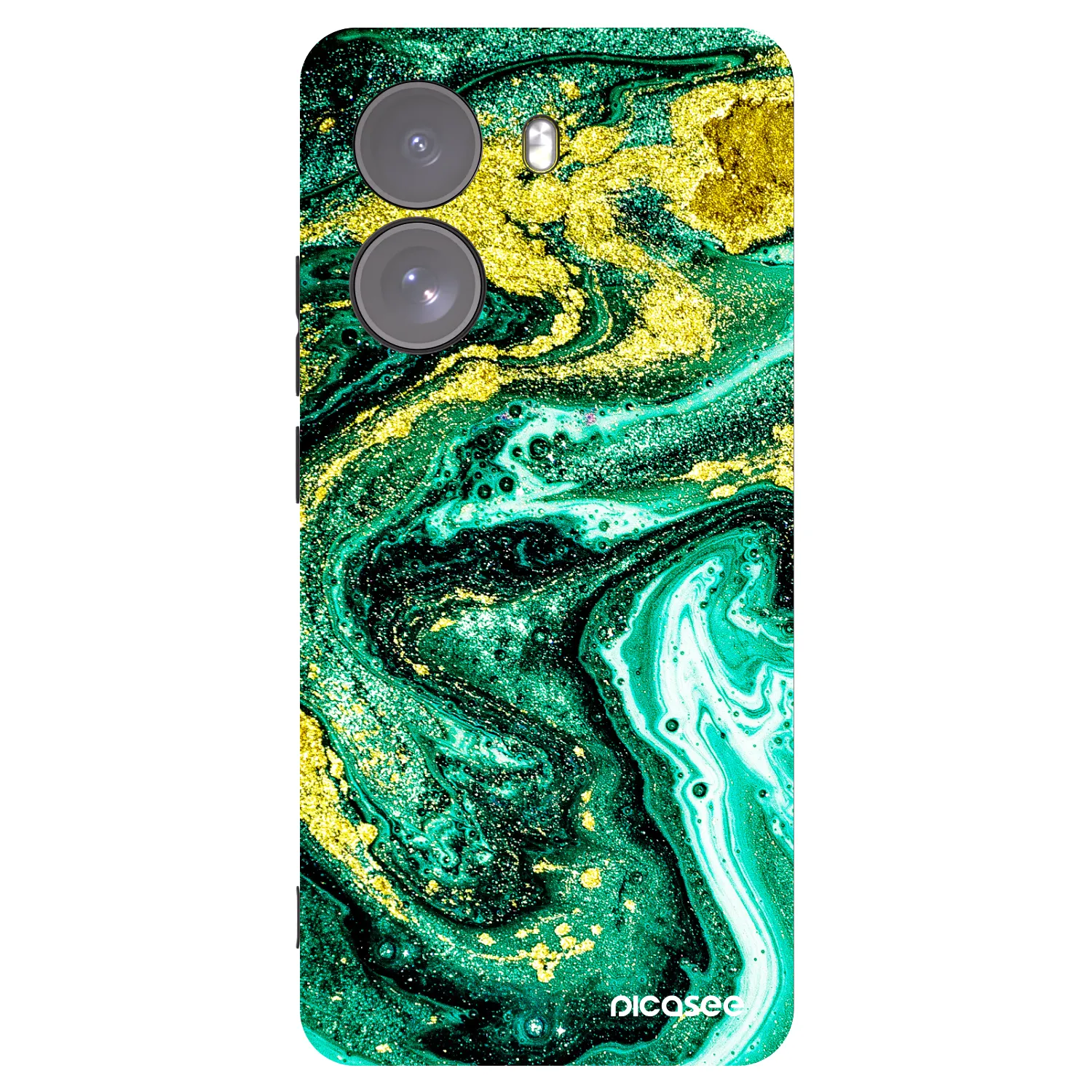 Picasee crna silikonska maskica za Xiaomi Poco X7 - Green Gold