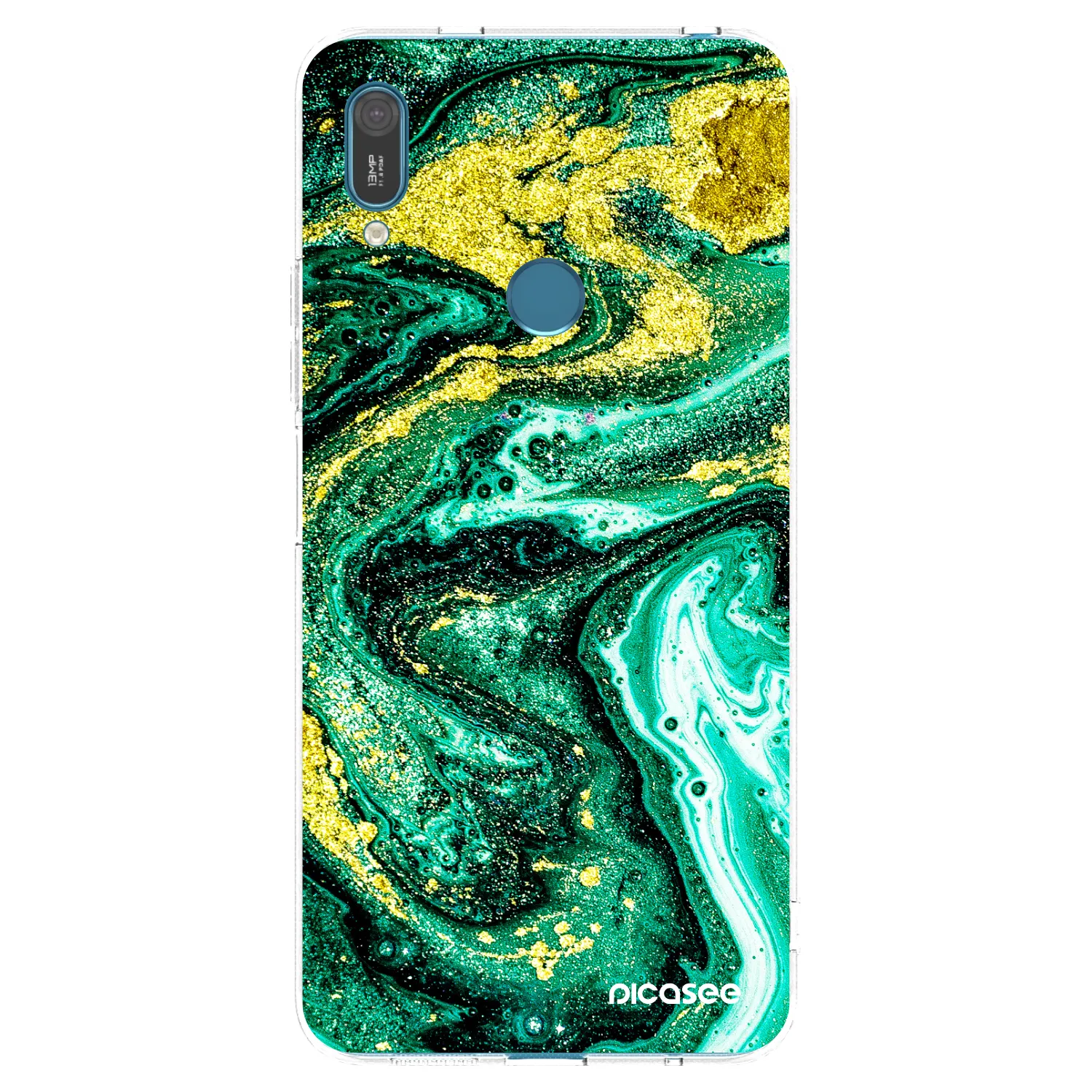 Picasee silikonska prozirna maskica za Huawei Y7 2019 - Green Gold