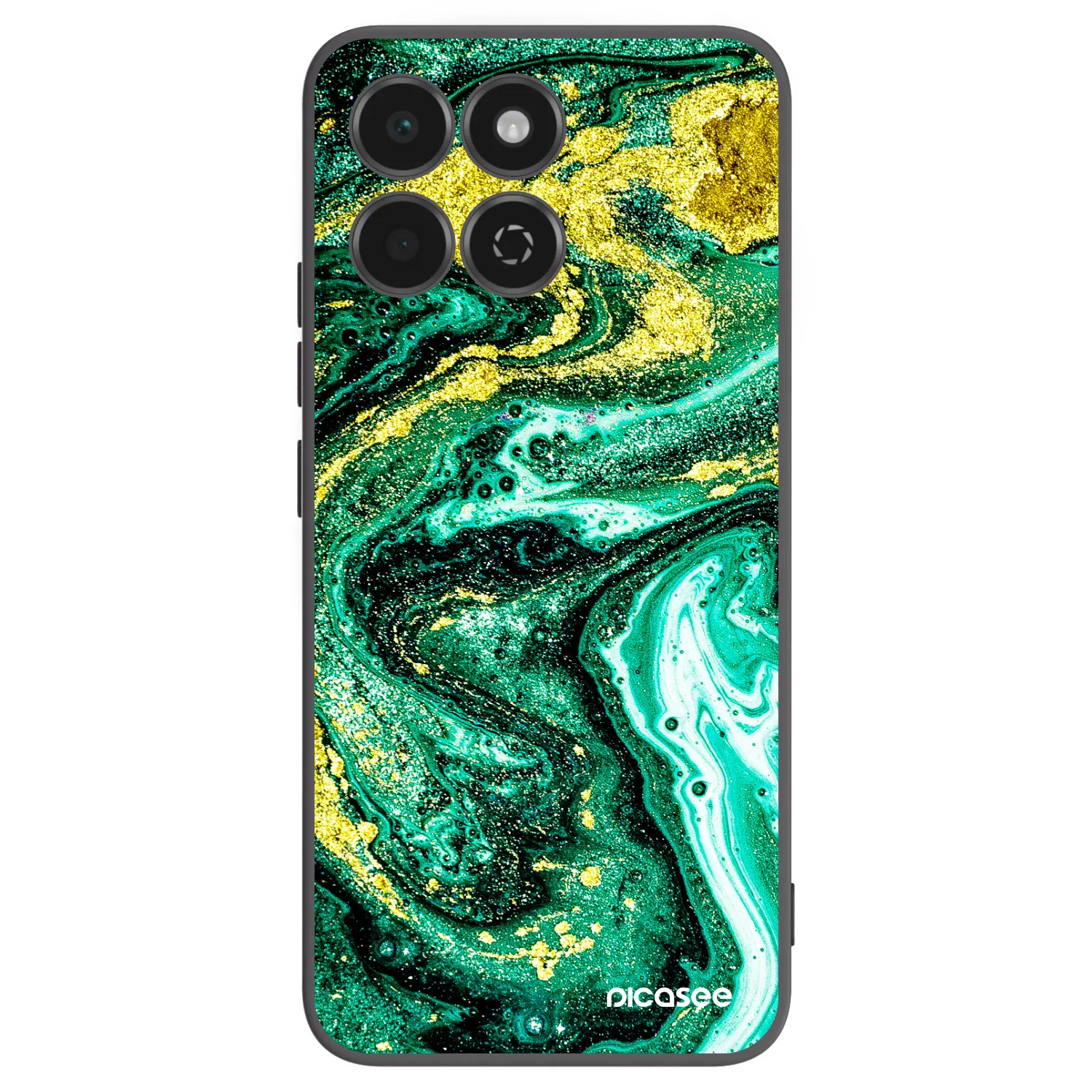 Picasee crna silikonska maskica za Honor 200 Smart 5G - Green Gold