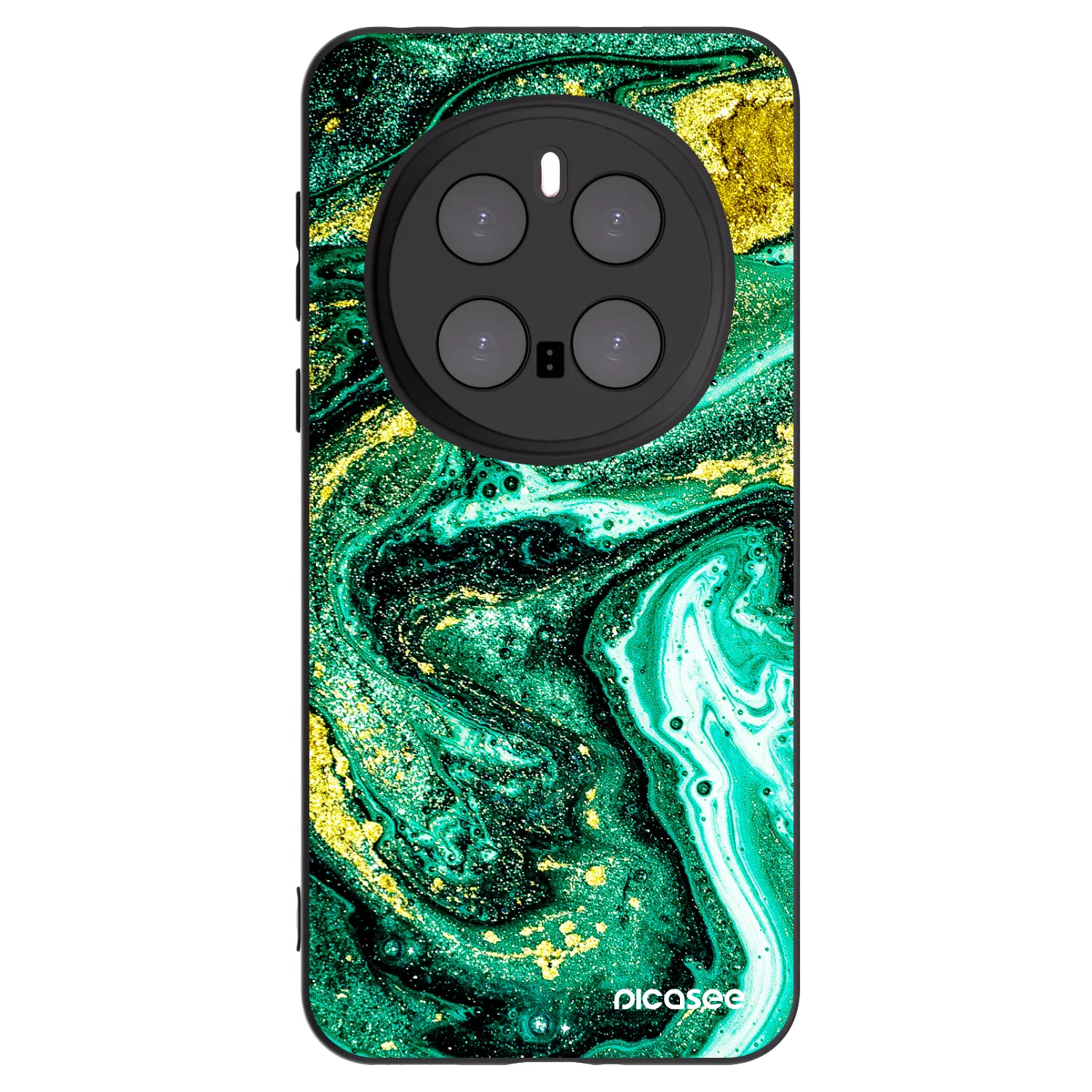 Picasee crna silikonska maskica za Honor Magic7 Pro 5G - Green Gold