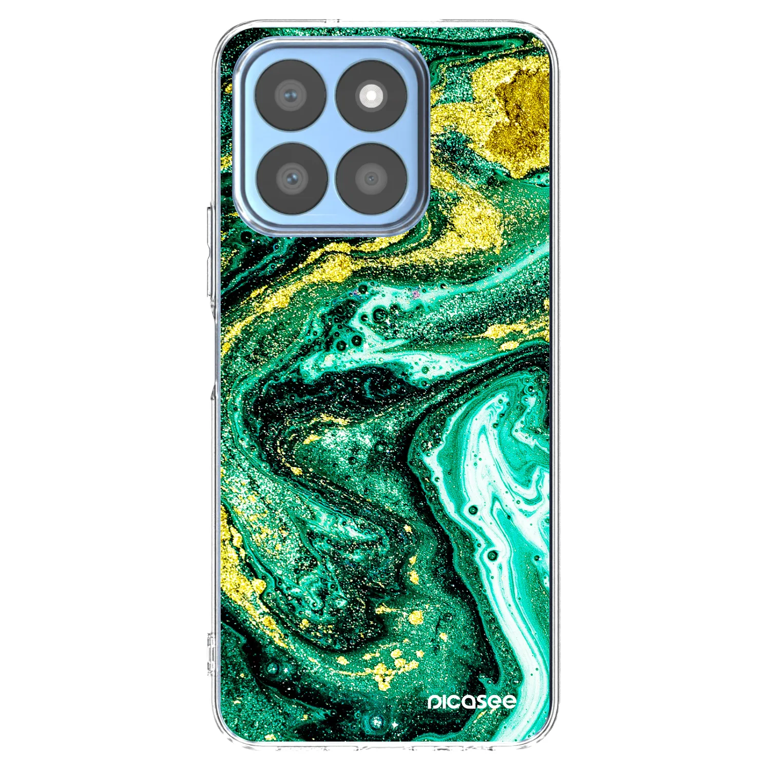Picasee silikonska prozirna maskica za Honor X8c - Green Gold