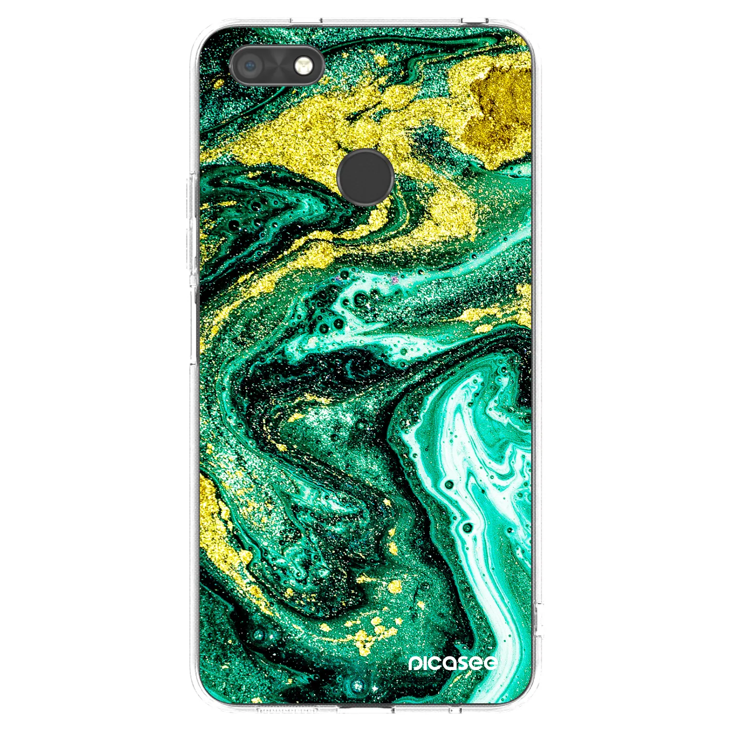 Picasee silikonska prozirna maskica za Huawei P9 Lite Mini - Green Gold