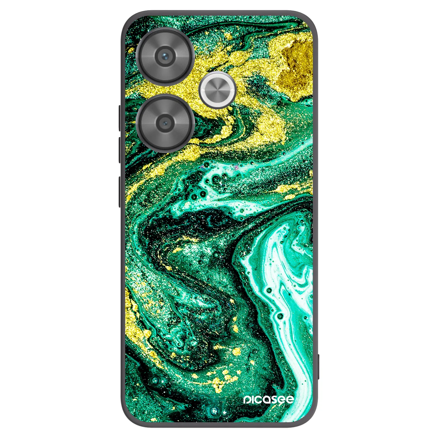 Picasee crna silikonska maskica za Xiaomi Poco F6 - Green Gold