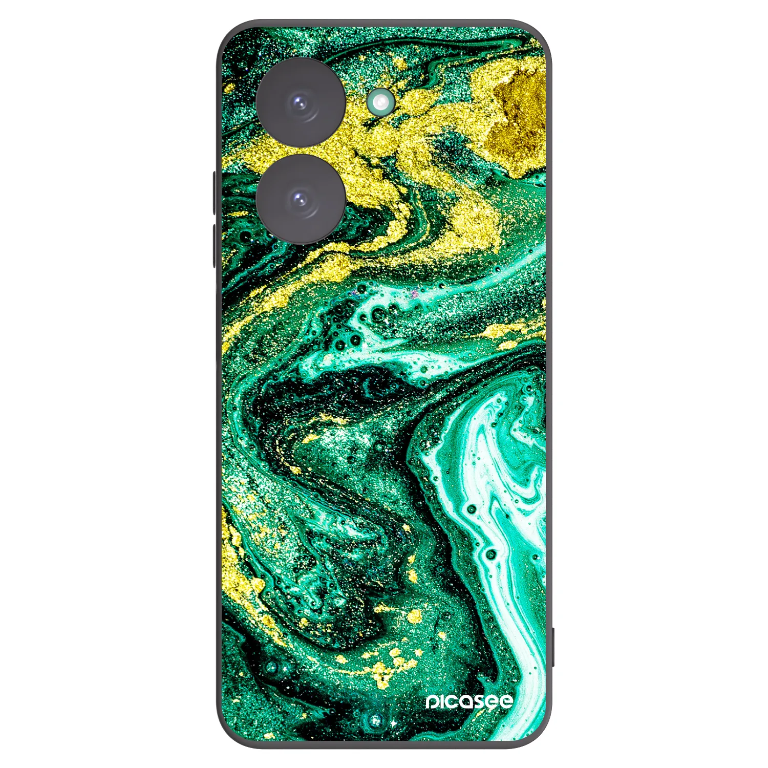 Picasee crna silikonska maskica za Xiaomi Redmi A5 - Green Gold