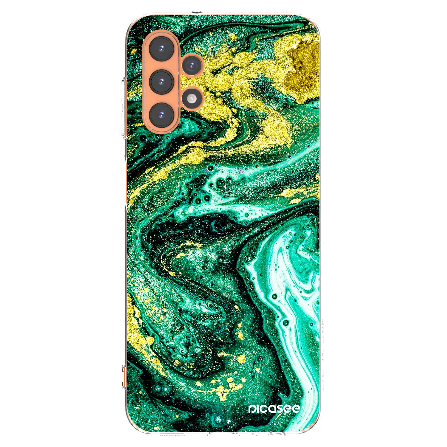 Picasee silikonska prozirna maskica za Samsung Galaxy A13 5G - Green Gold