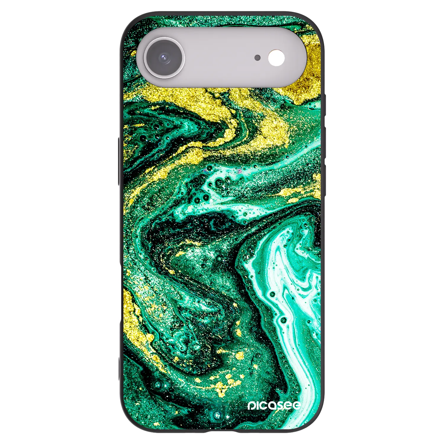 Picasee crna silikonska maskica za Apple iPhone Air - Green Gold