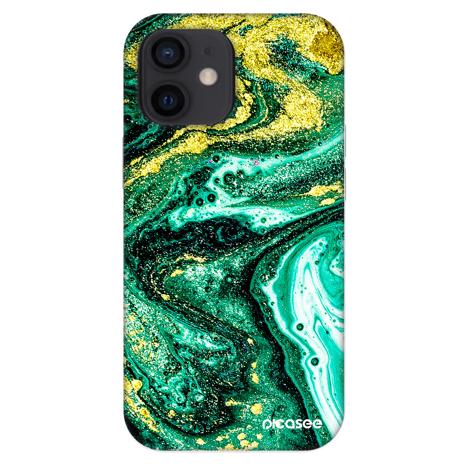 Picasee Fashion Case za Apple iPhone 12 mini - Green Gold