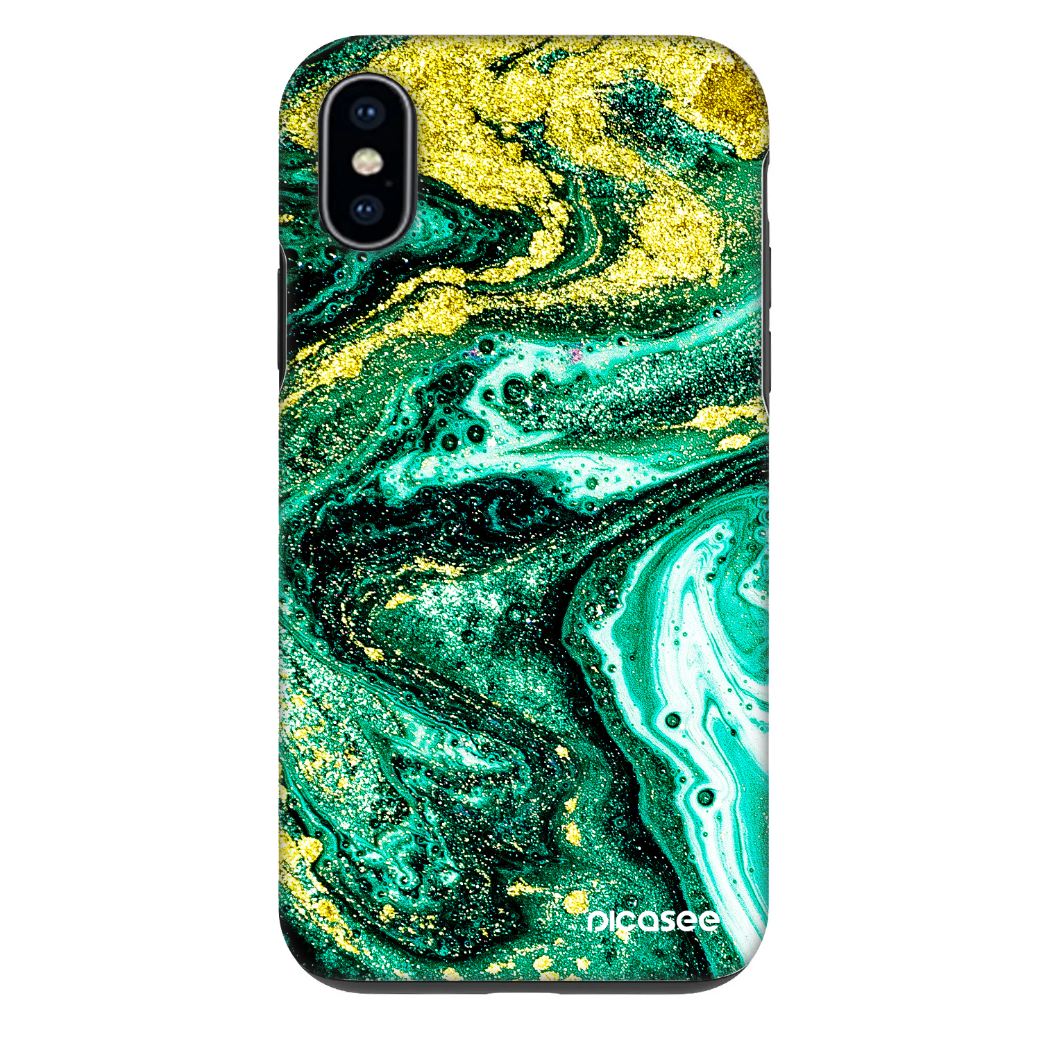 Picasee Fashion Case za Apple iPhone X/XS - Green Gold