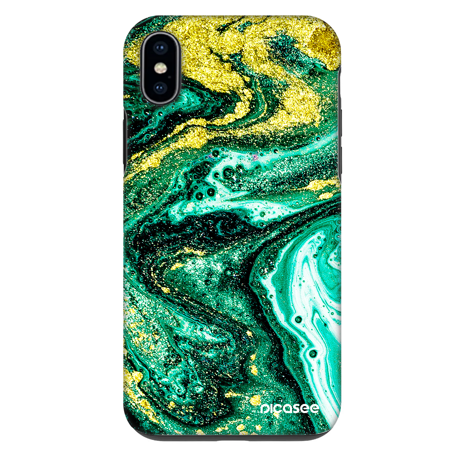 Picasee Fashion Case za Apple iPhone XS Max - Green Gold