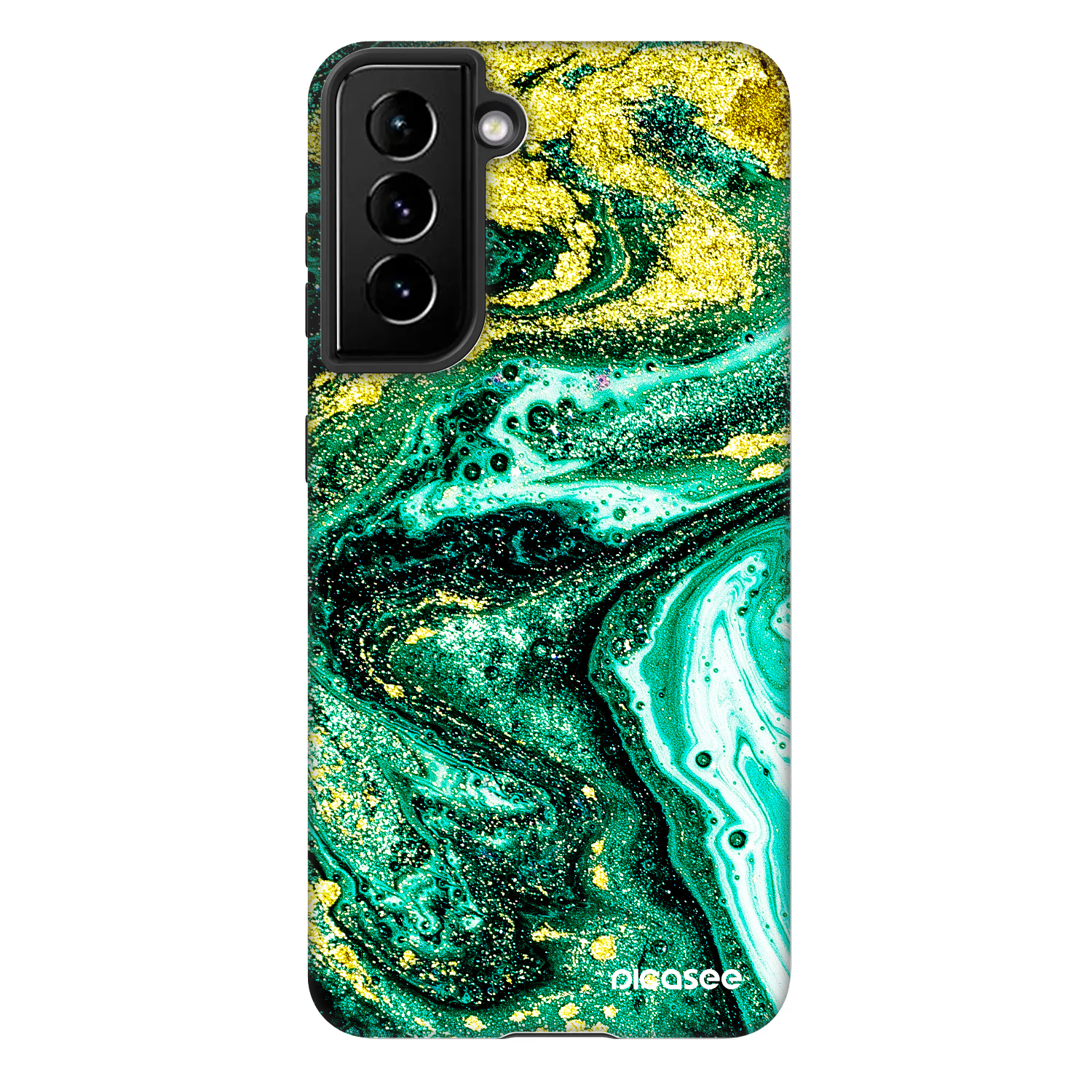 Picasee Fashion Case za Samsung Galaxy S21 FE 5G - Green Gold