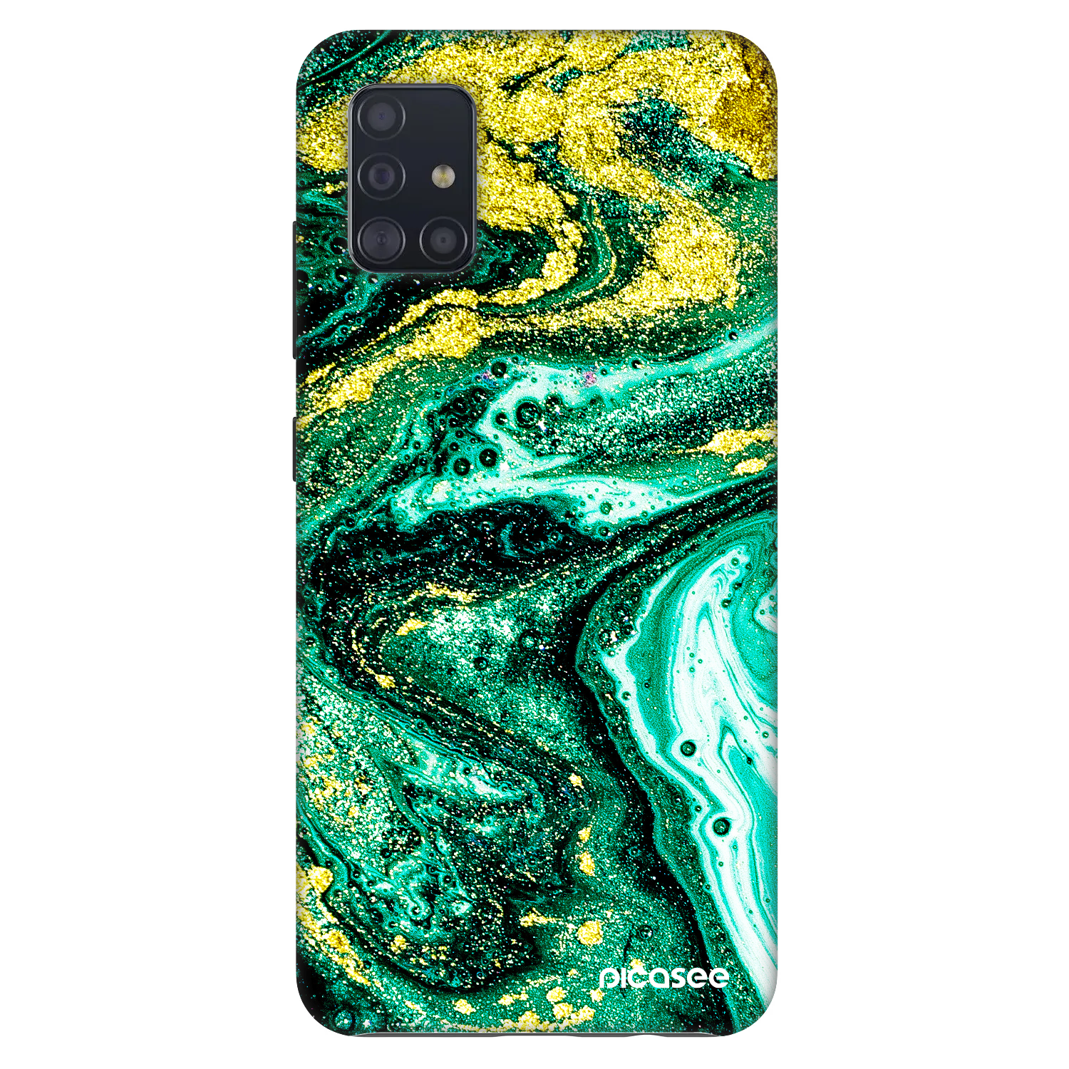 Picasee Fashion Case za Samsung Galaxy A51 A515F - Green Gold