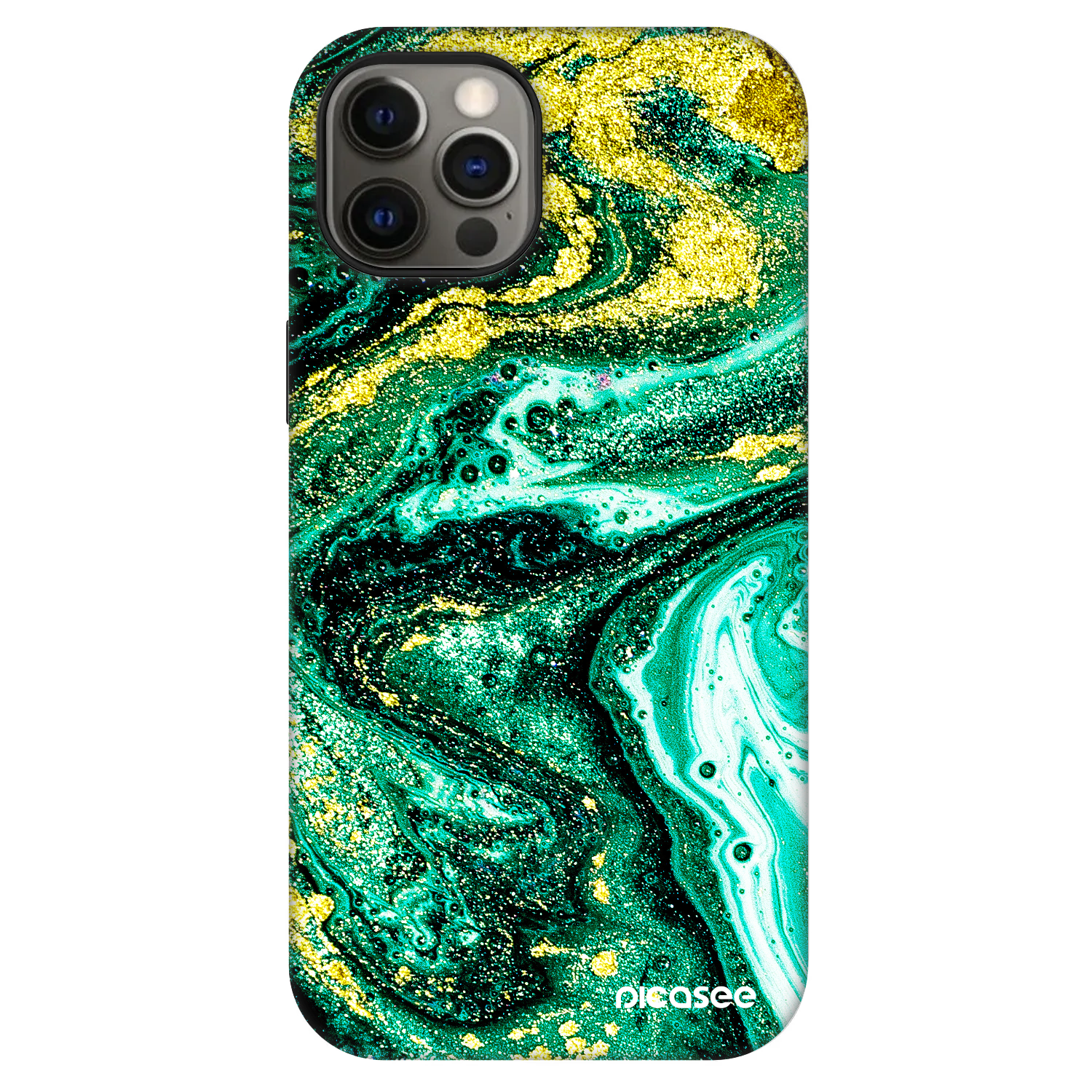 Picasee Fashion Case MagSafe za Apple iPhone 12 Pro - Green Gold