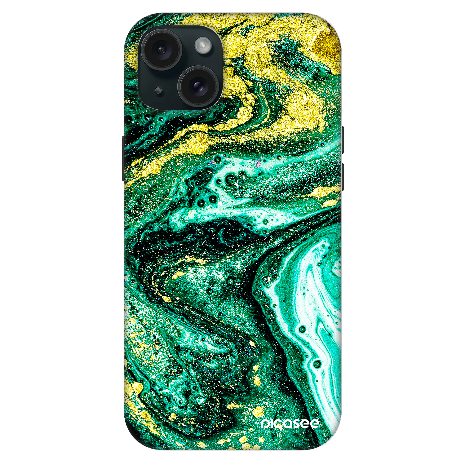 Picasee Fashion Case MagSafe za Apple iPhone 15 Plus - Green Gold