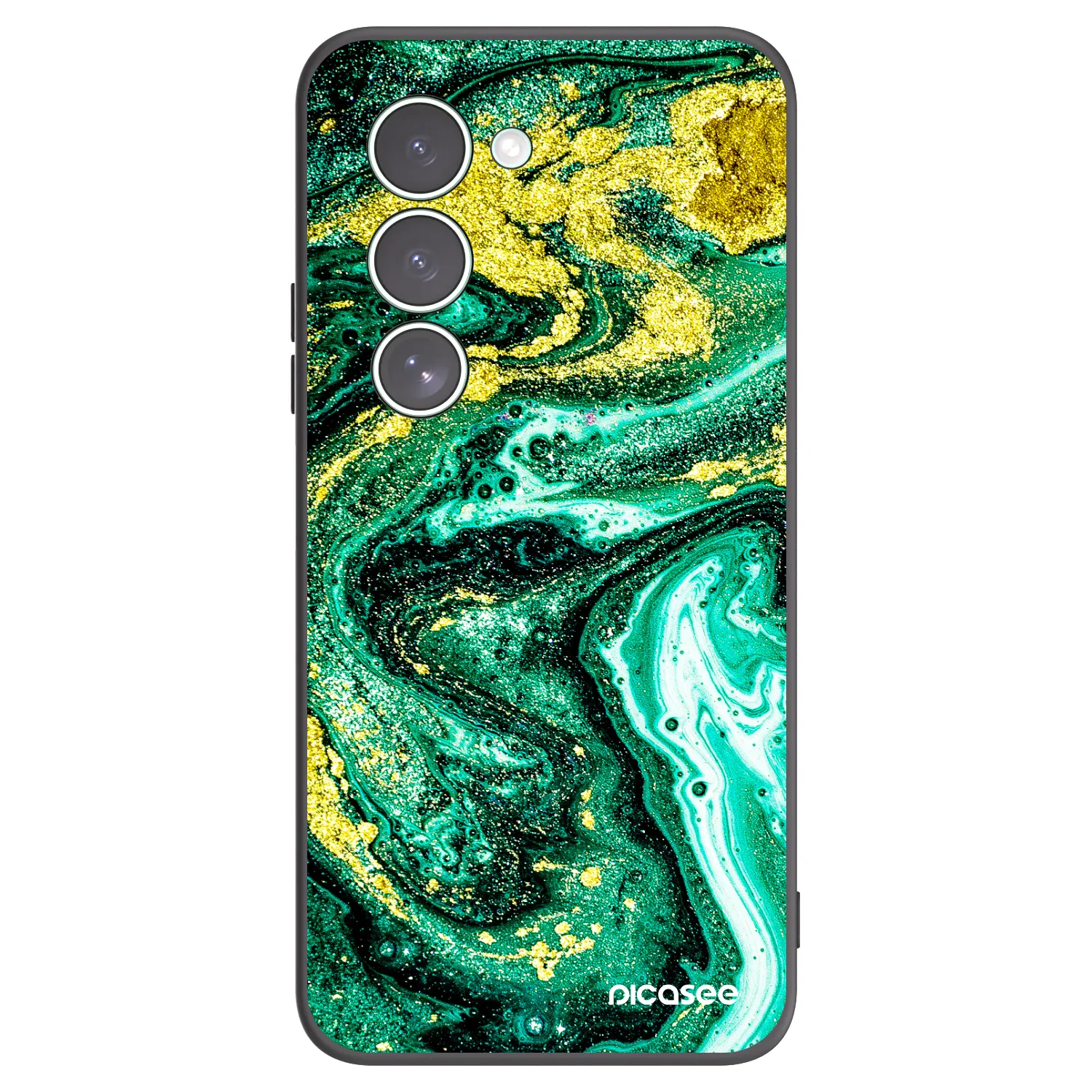 Picasee crna silikonska maskica za Xiaomi Redmi 15 5G - Green Gold