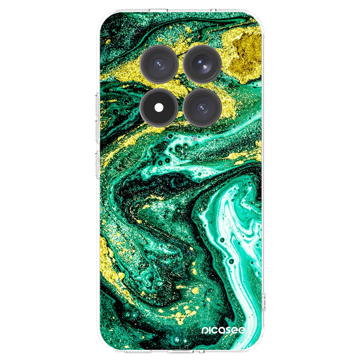 Picasee silikonska prozirna maskica za Xiaomi Redmi Note 15 Pro+ - Green Gold