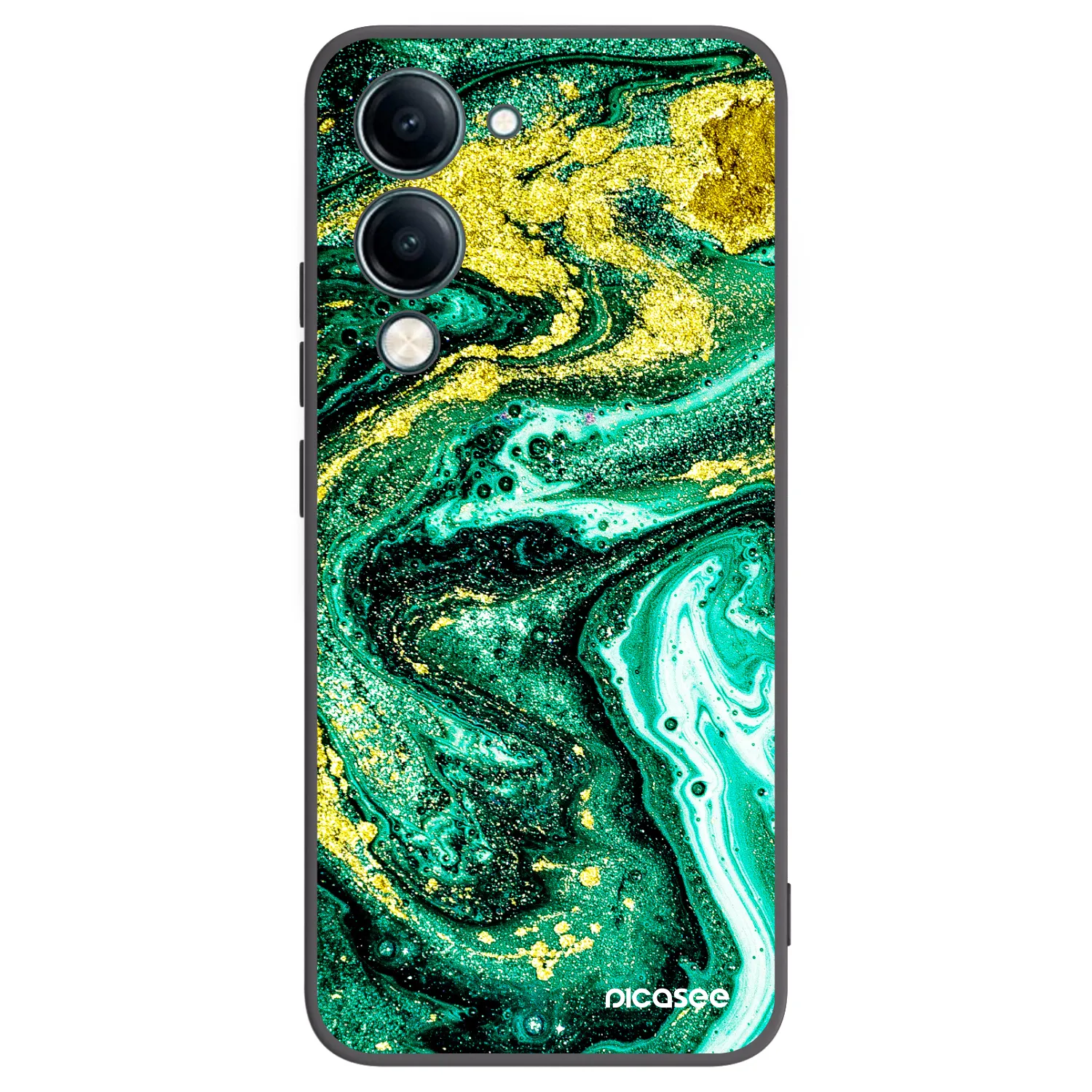 Picasee crna silikonska maskica za Vivo Y29s 5G - Green Gold